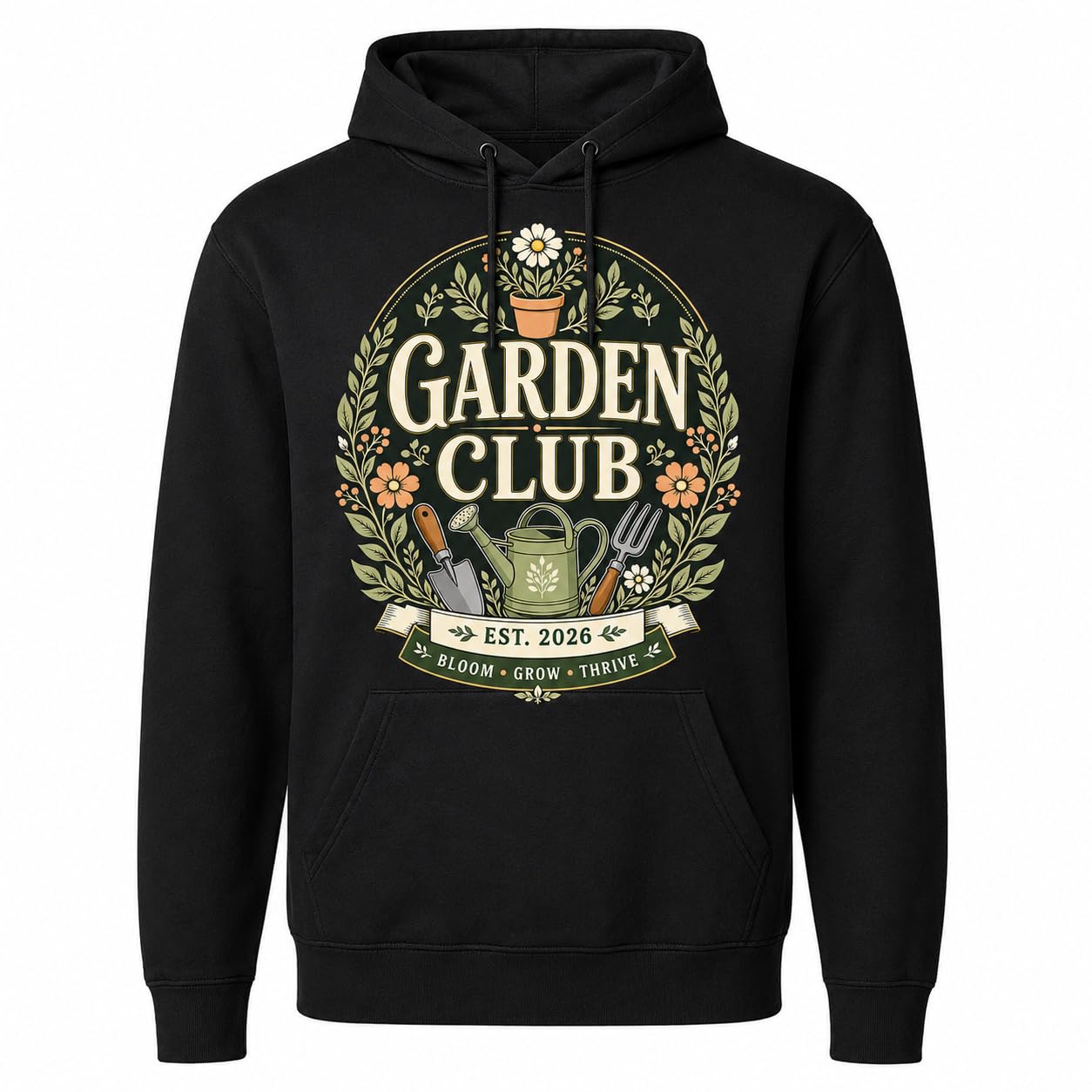 Garden Club Hoodie Vintage Gardening Gift Sweatshirt Unisex Gardener Plant Lover Pullover Top