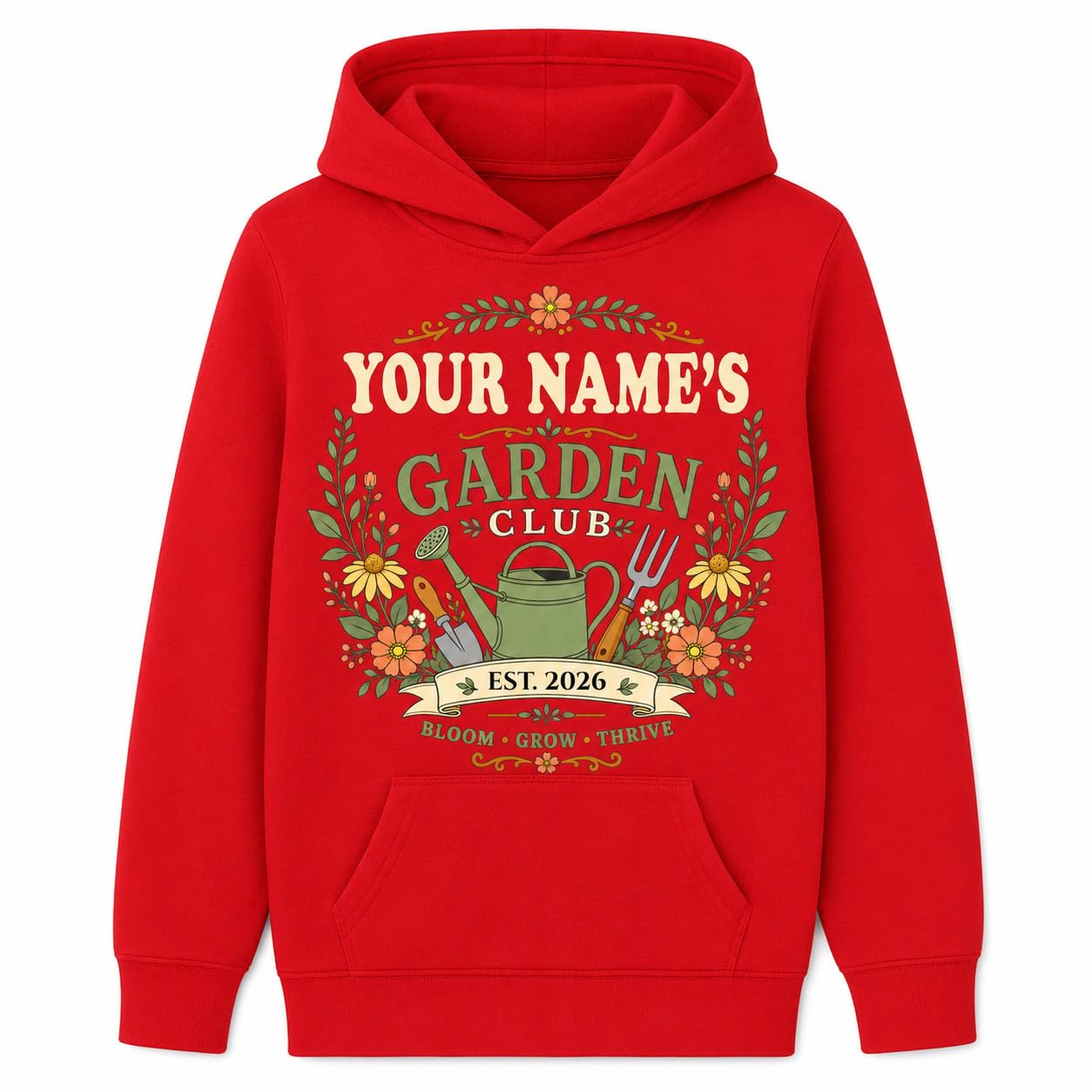 Kids Personalised Garden Club Hoodie Custom Name Year Gardening Gift Boys Girls Little Gardener Sweatshirt - Galaxy Tees