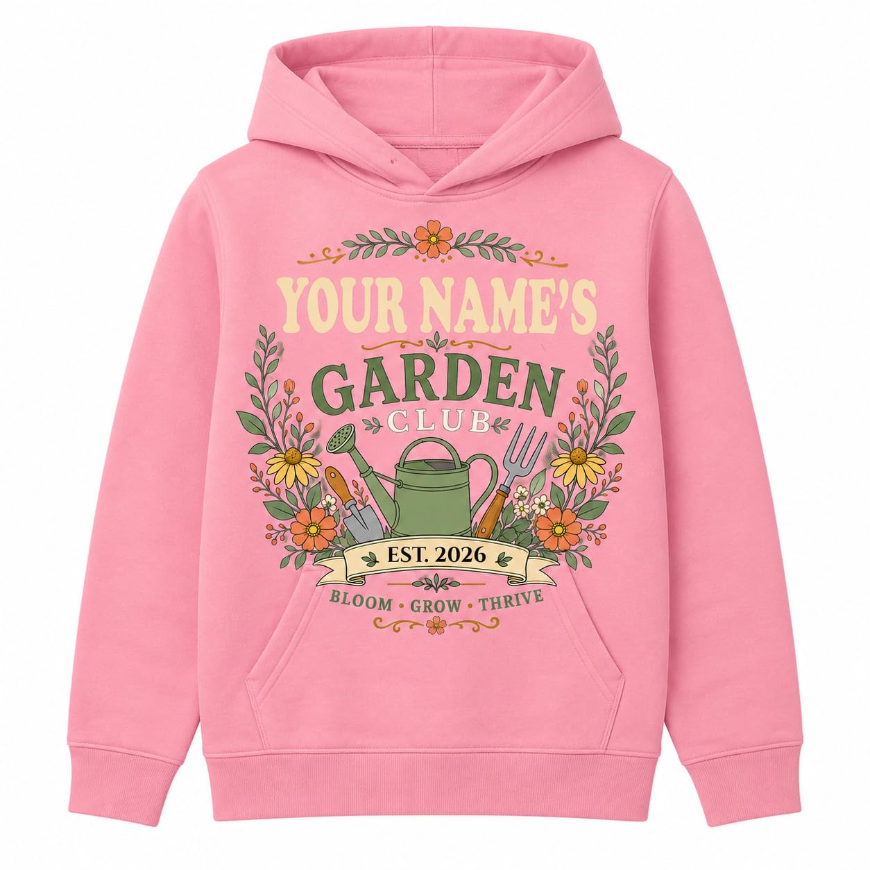 Kids Personalised Garden Club Hoodie Custom Name Year Gardening Gift Boys Girls Little Gardener Sweatshirt - Galaxy Tees
