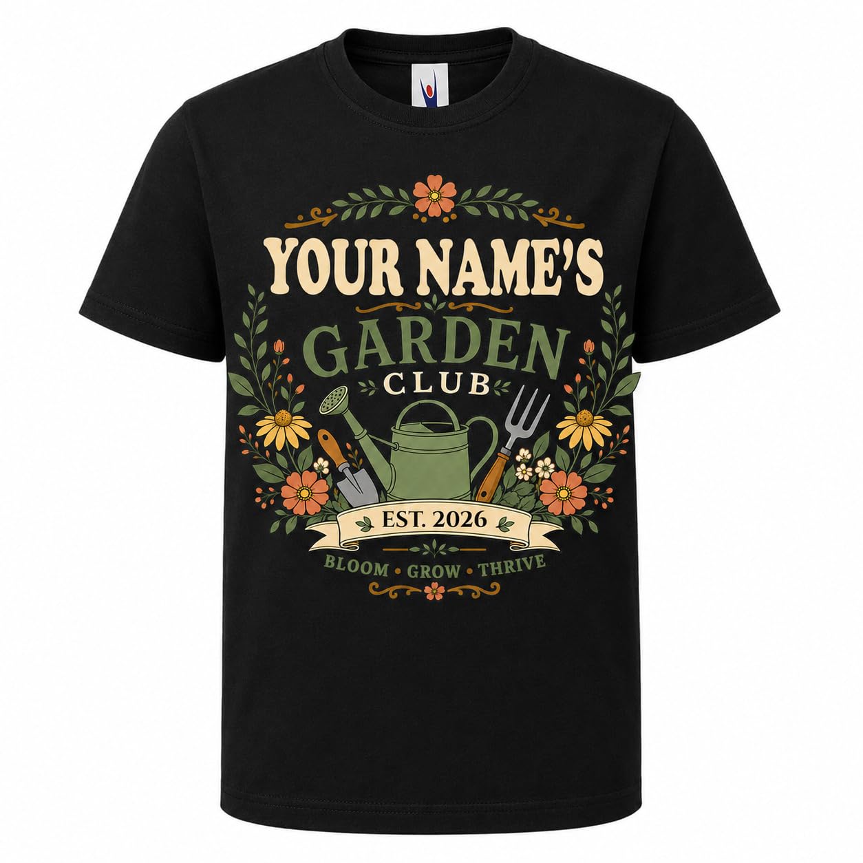 Kids Personalised Garden Club T-Shirt Custom Name Year Gardening Gift Boys Girls Little Gardener T-Shirt - Galaxy Tees