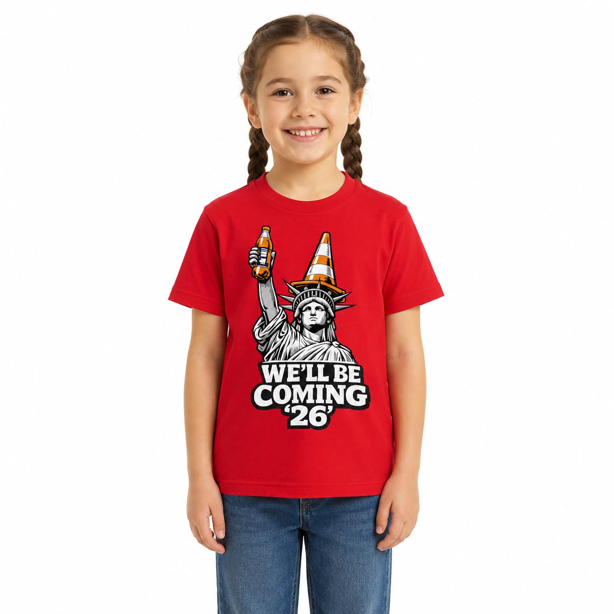 Kids Scotland 2026 Football T-Shirt, We’ll Be Coming Graphic T-Shirt, Children’s Scotland Fan Match Day Top - Galaxy Tees