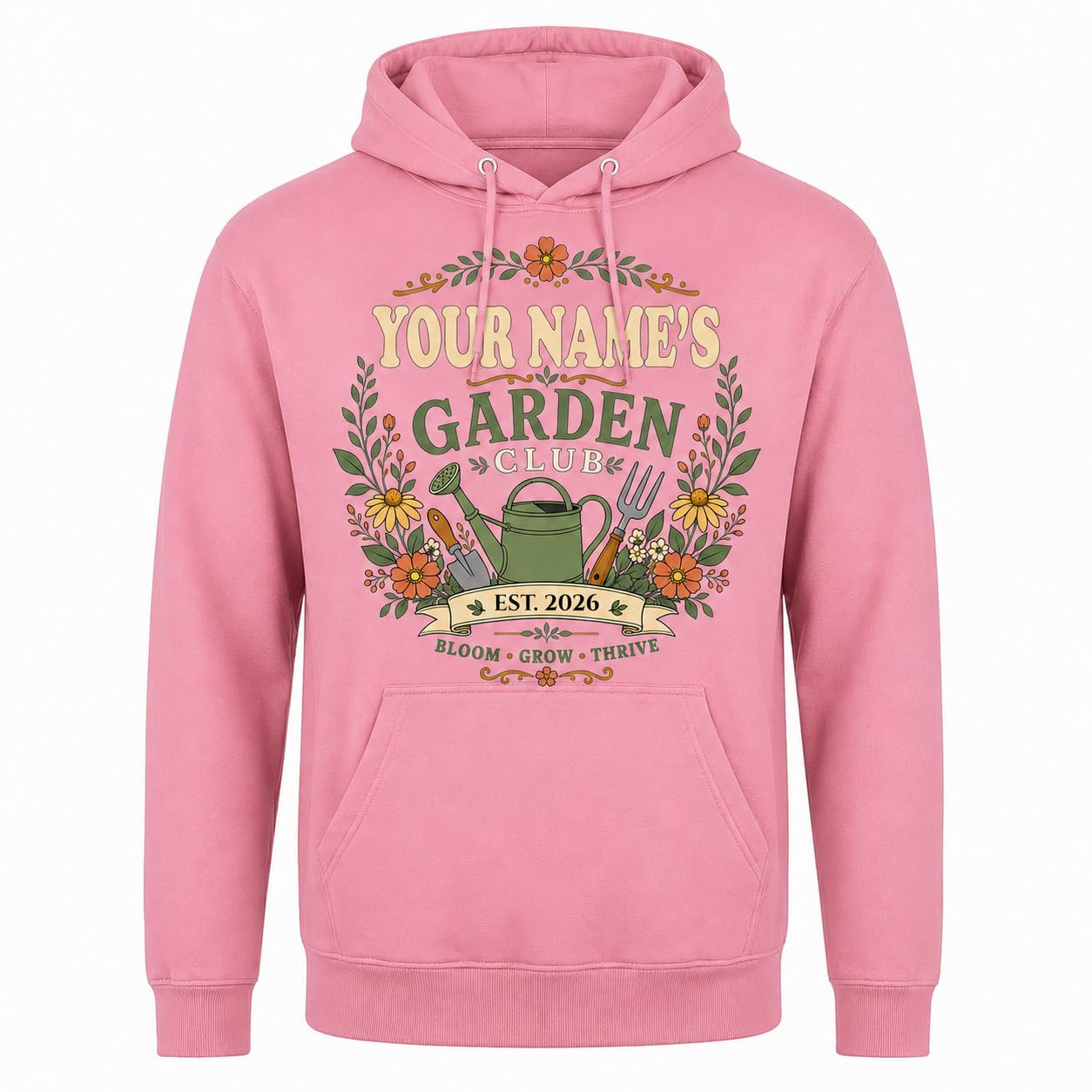 Personalised Garden Club Hoodie Custom Name Year Gardening Gift Adult Unisex Gardener Plant Lover Sweatshirt - Galaxy Tees