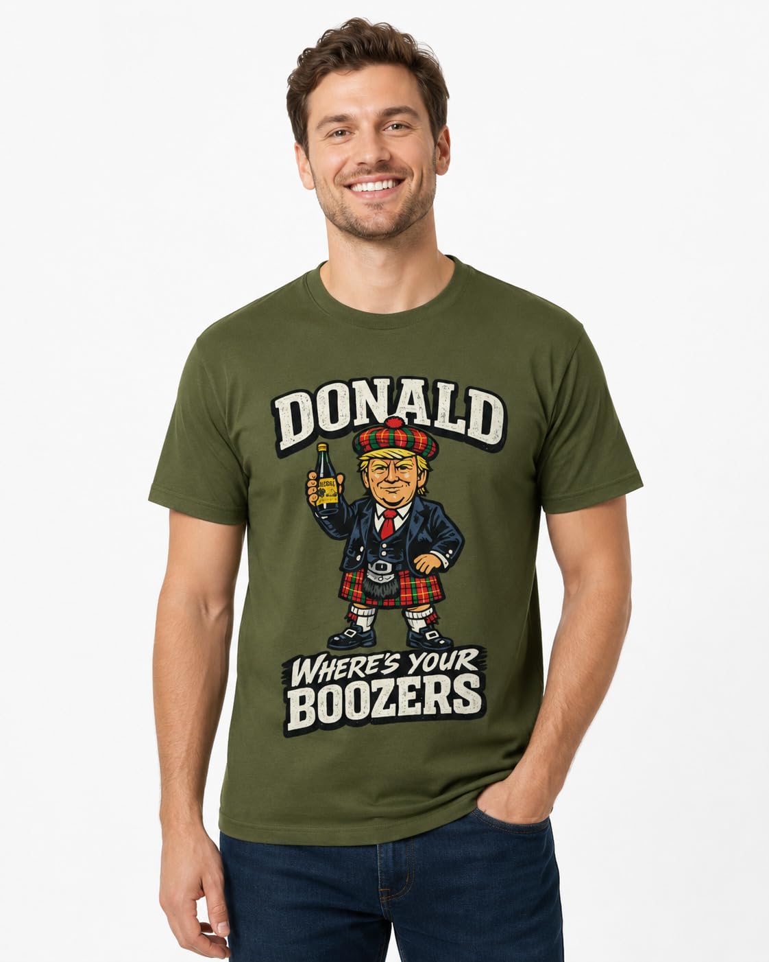 Galaxy Tees Donald Where's Your Boozers T-Shirt Scottish Parody Tee - Galaxy Tees