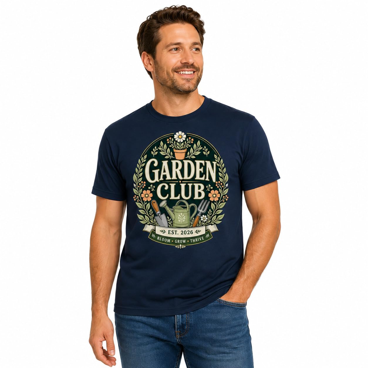Men's Garden Club T-Shirt Vintage Gardening Gift T-Shirt Gardener Allotment Plant Lover Top - Galaxy Tees