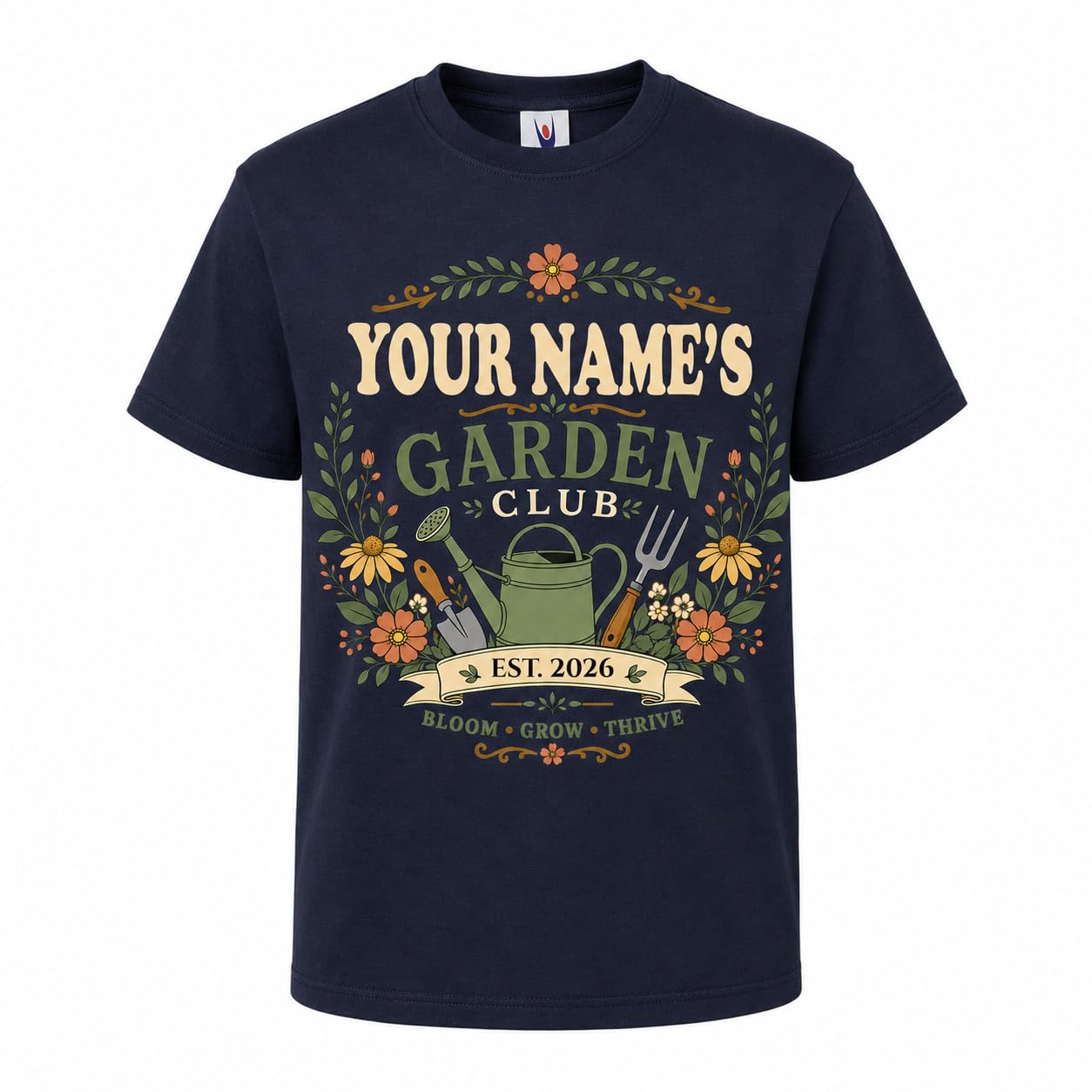 Kids Personalised Garden Club T-Shirt Custom Name Year Gardening Gift Boys Girls Little Gardener T-Shirt - Galaxy Tees