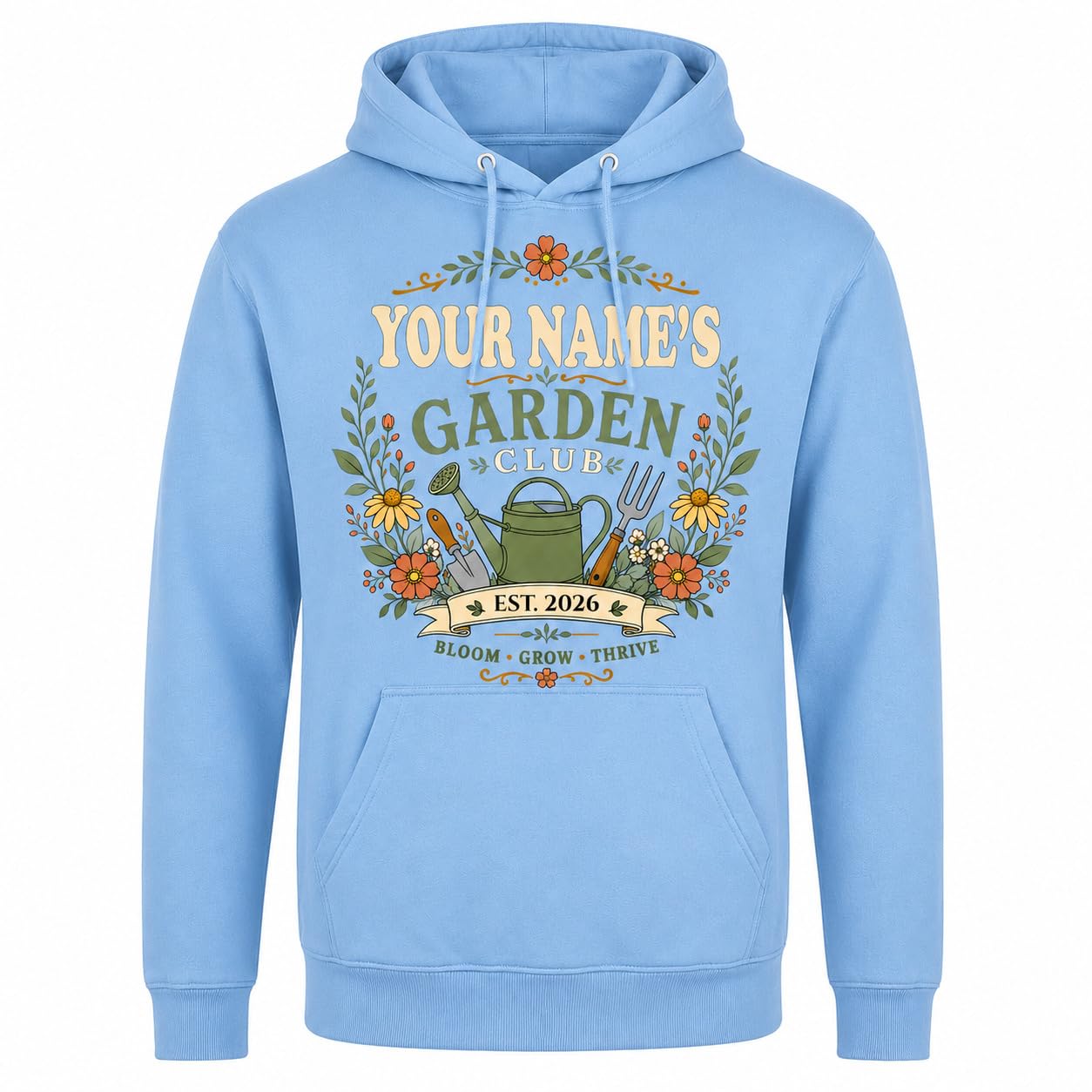 Personalised Garden Club Hoodie Custom Name Year Gardening Gift Adult Unisex Gardener Plant Lover Sweatshirt - Galaxy Tees