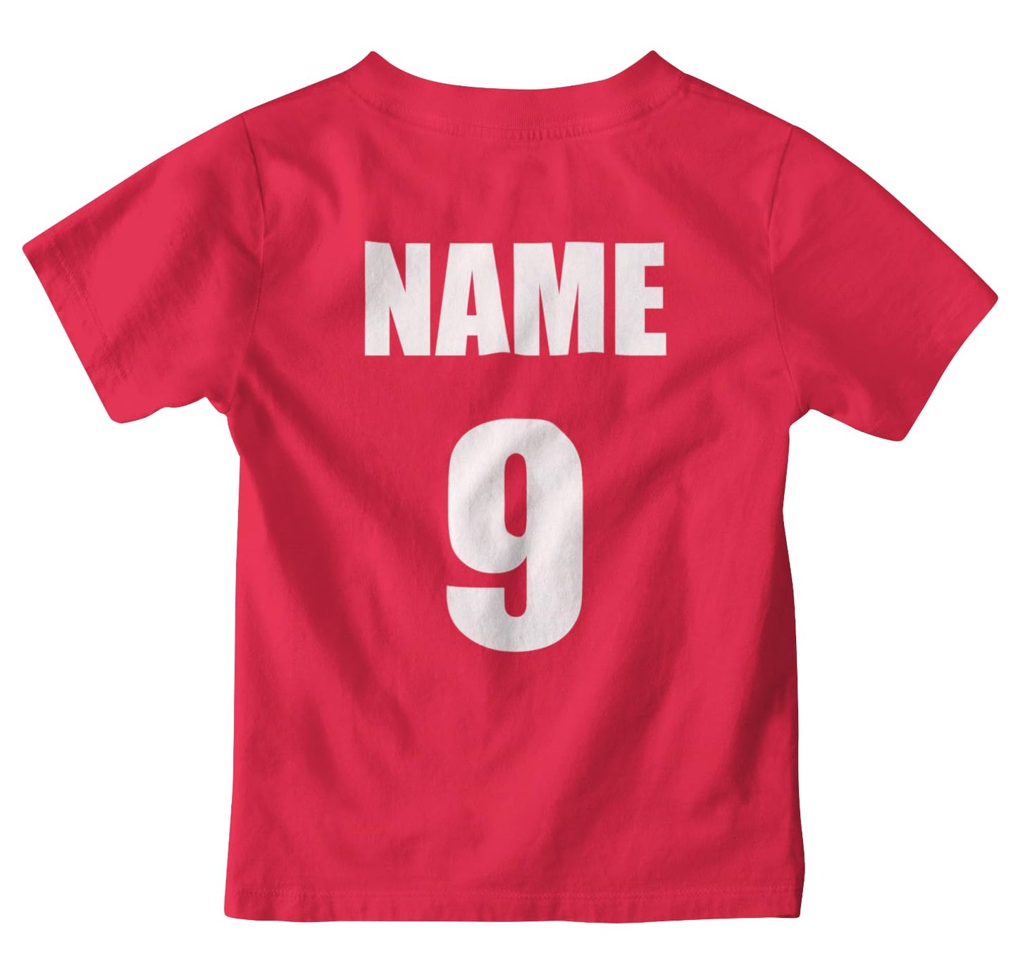 Kids Personalised England Football Fan T-Shirt, Custom Name & Number Back Print, Boys Girls World Cup Match Day Gift - Galaxy Tees