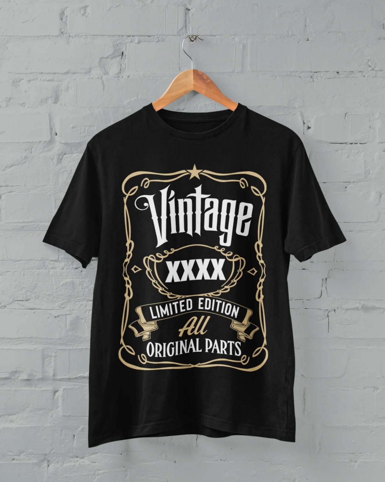 Galaxy Tees Personalised Any Year Whiskey Label Birthday T-Shirt - Galaxy Tees