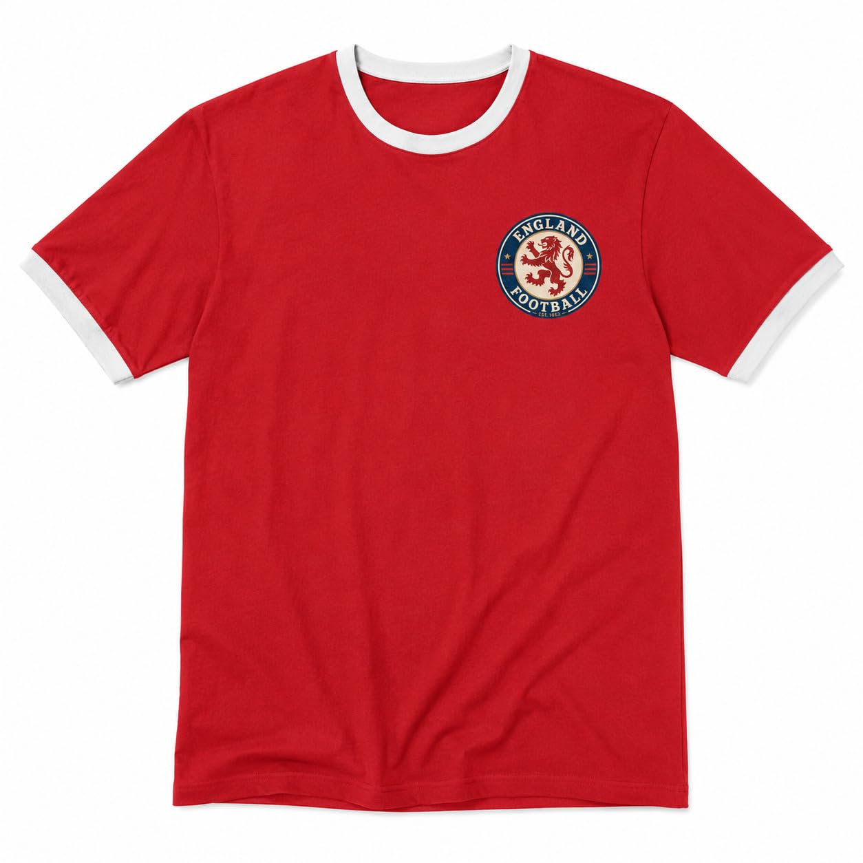 Galaxy Tees Retro England Ringer T-Shirt Country Colour Contrast Tee - Galaxy Tees