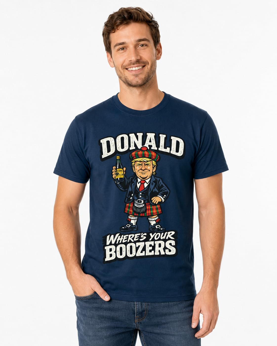 Galaxy Tees Donald Where's Your Boozers T-Shirt Scottish Parody Tee - Galaxy Tees