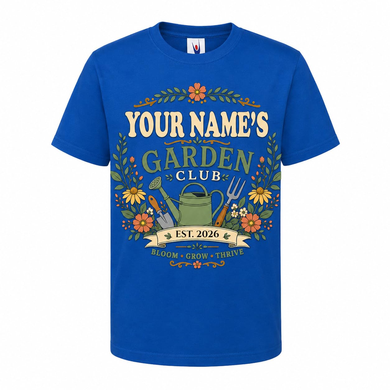 Kids Personalised Garden Club T-Shirt Custom Name Year Gardening Gift Boys Girls Little Gardener T-Shirt - Galaxy Tees
