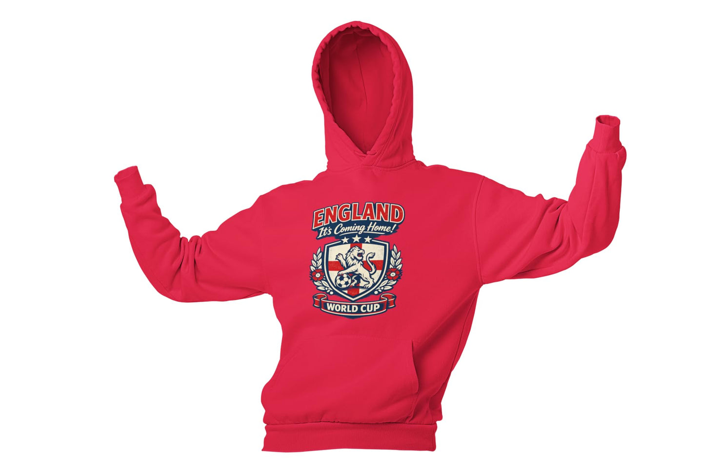 Personalised Galaxy Tees Kids England World Cup Hoodie, Custom Name & Number Back Print, Children’s Football Fan Pullover Top Gift - Galaxy Tees