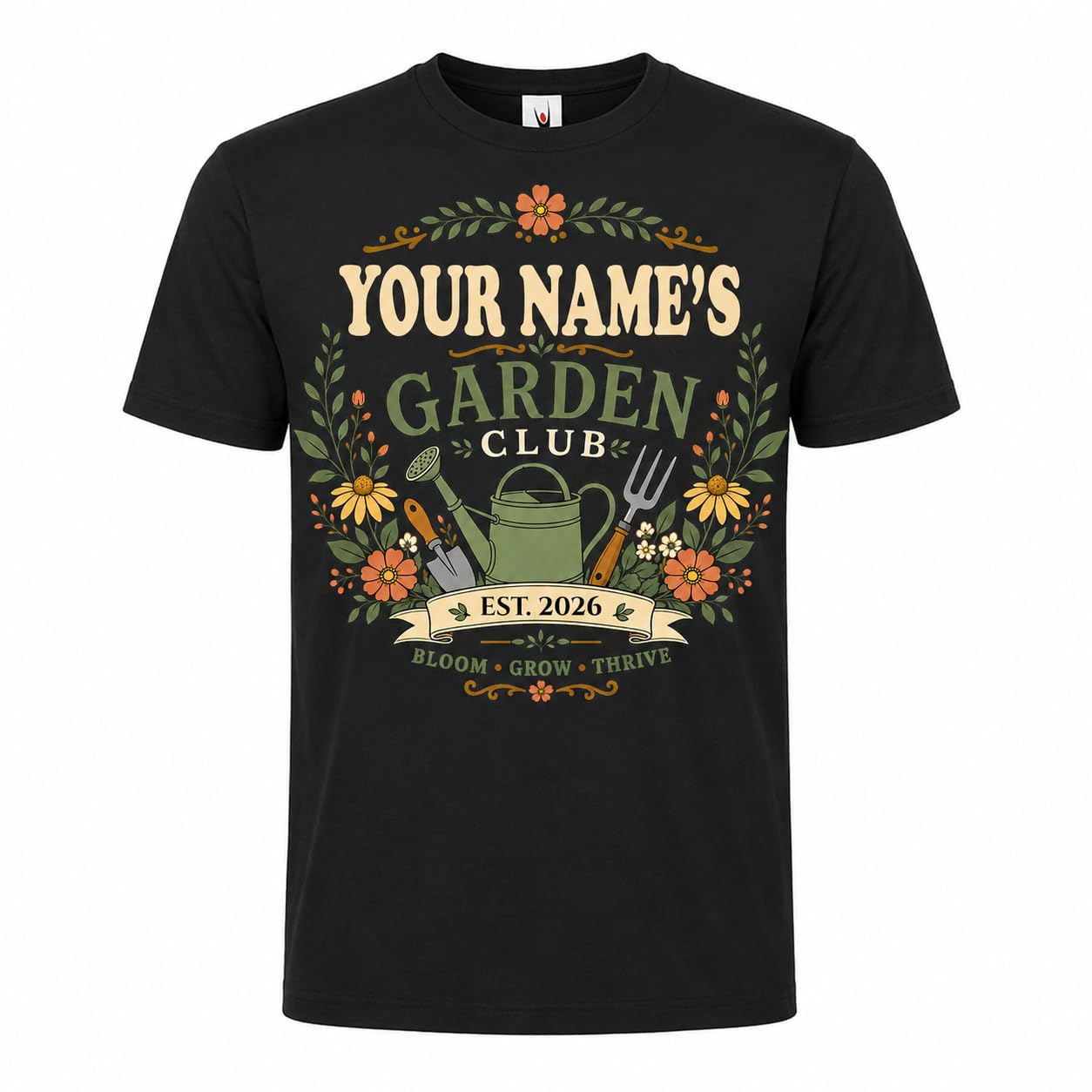 Personalised Garden Club T-Shirt Men’s Gardening Gift Custom Name Year Gardener Plant Lover T-Shirt - Galaxy Tees