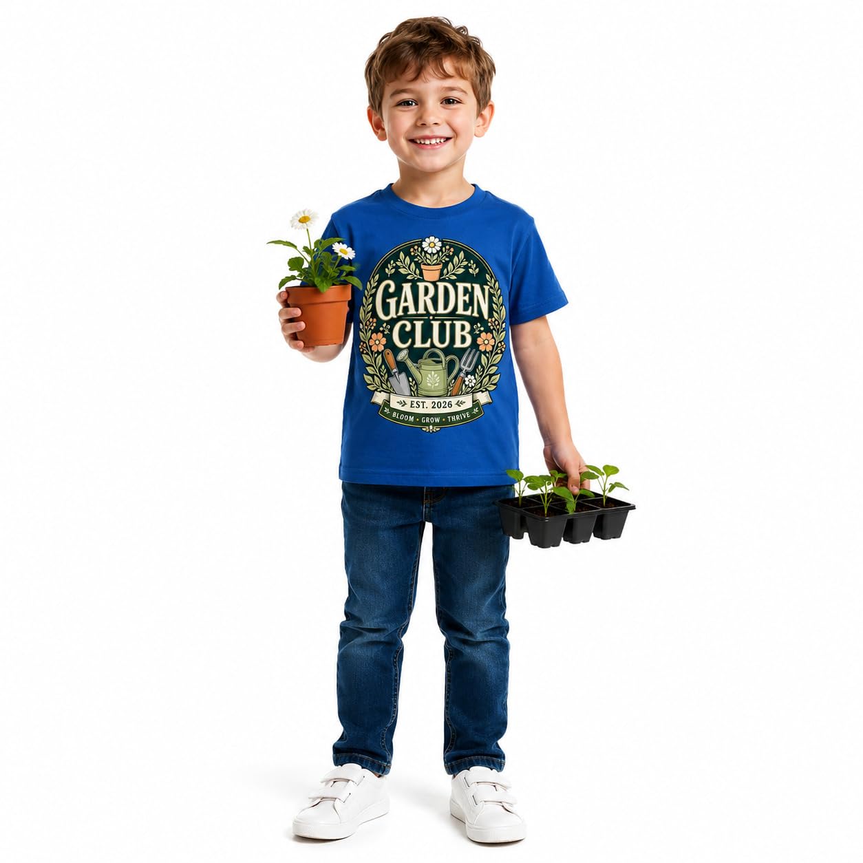 Kids Garden Club T-Shirt Vintage Gardening Gift T-Shirt Boys Girls Little Gardener Top - Galaxy Tees