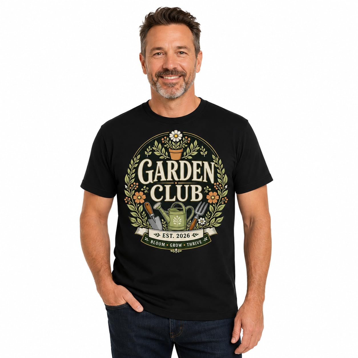 Men's Garden Club T-Shirt Vintage Gardening Gift T-Shirt Gardener Allotment Plant Lover Top - Galaxy Tees