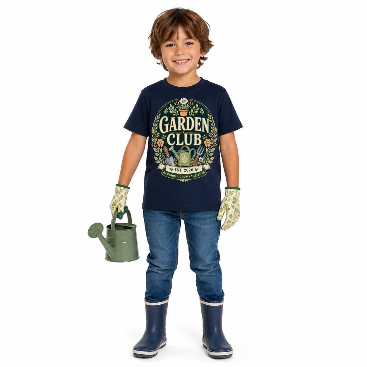 Kids Garden Club T-Shirt Vintage Gardening Gift T-Shirt Boys Girls Little Gardener Top - Galaxy Tees