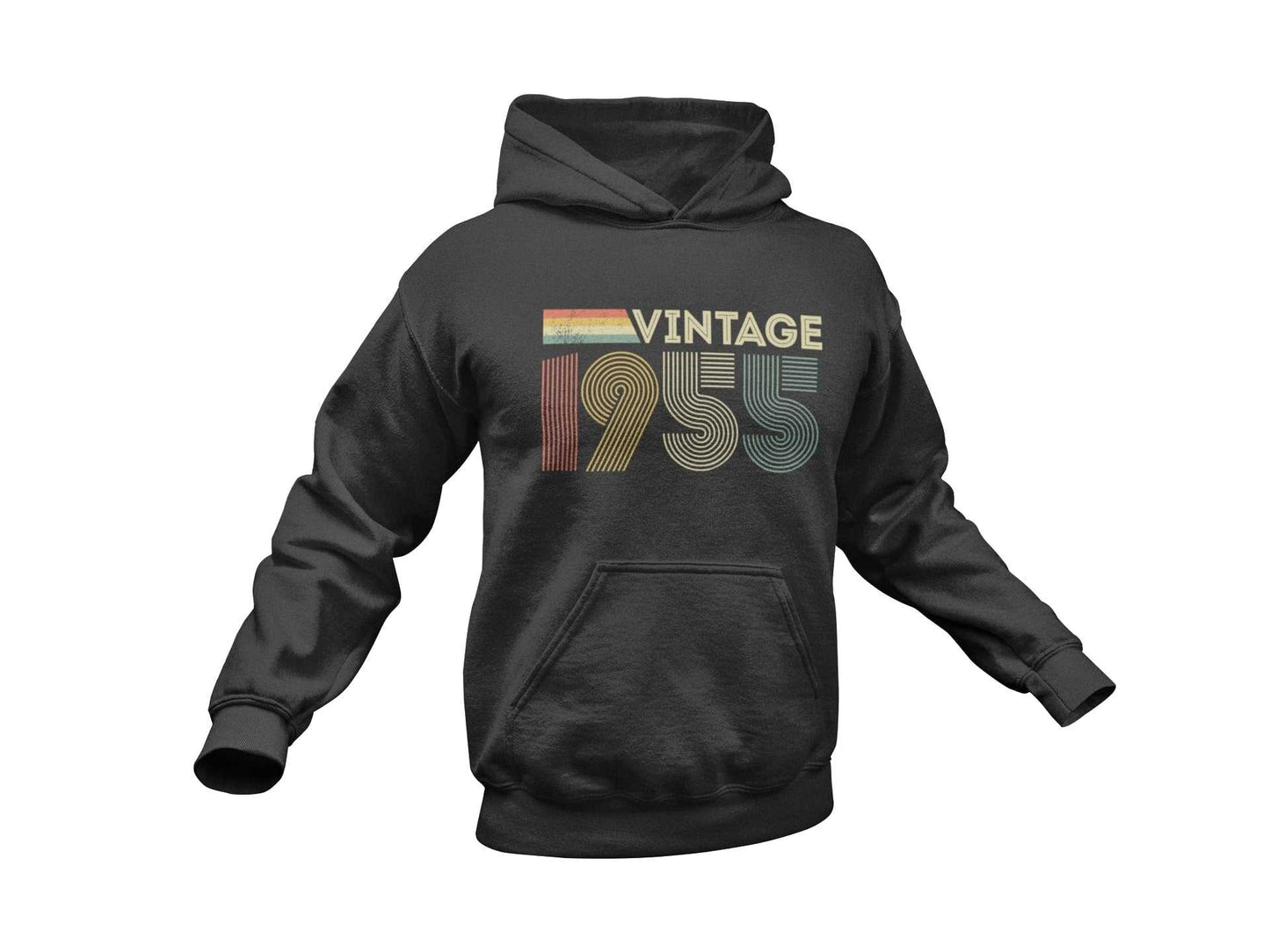 70th Birthday Personalised Vintage 1955 Hoodie Name & Age Back for 70tGalaxy Tees
