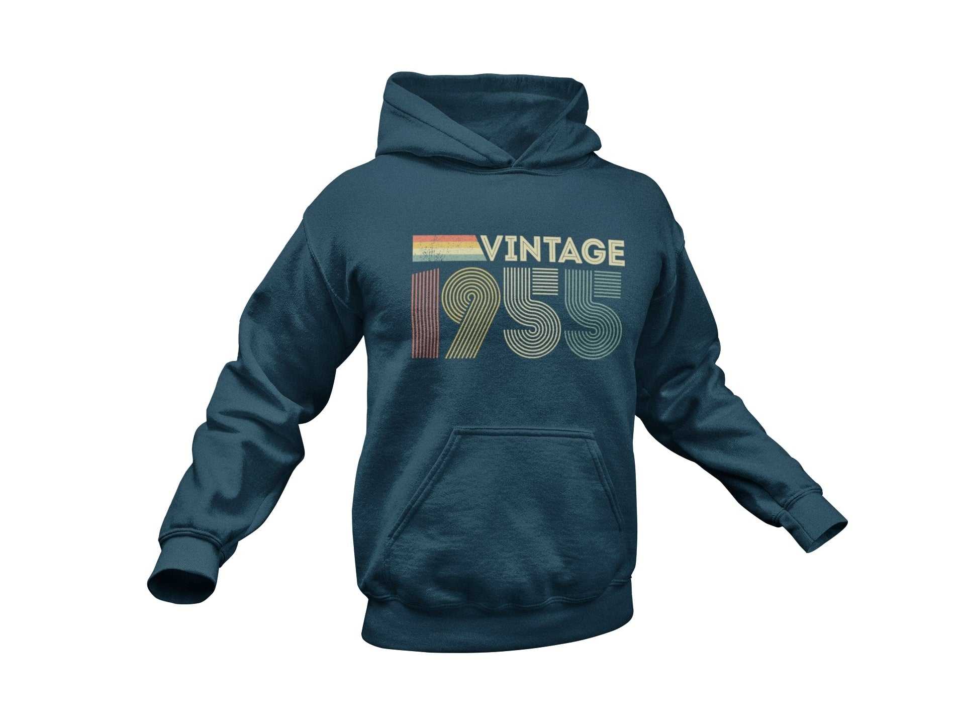 70th Birthday Personalised Vintage 1955 Hoodie Name & Age Back for 70tGalaxy Tees