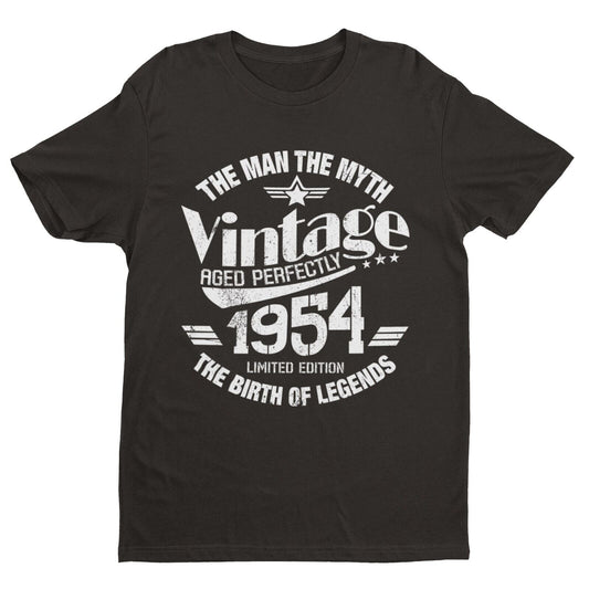 70th Birthday in 2024 T Shirt Vintage 1954 The Man Myth Legend  ClassiGalaxy Tees