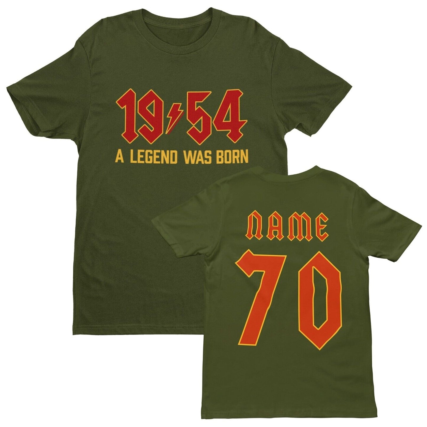 70th T Shirt 1954 A Legend Was Born With Name on Back For 2024 BirthdaGalaxy Tees