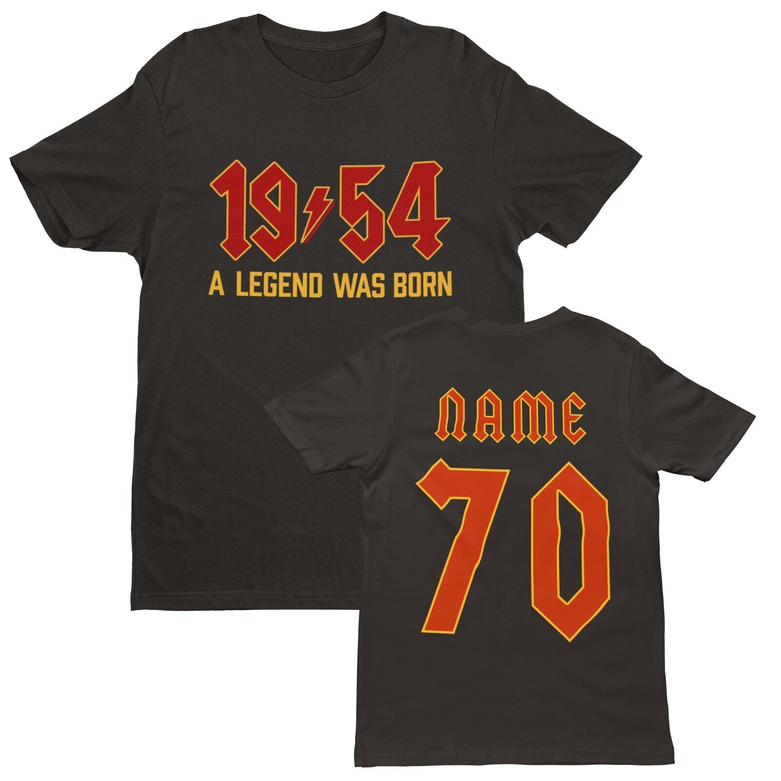 70th T Shirt 1954 A Legend Was Born With Name on Back For 2024 BirthdaGalaxy Tees