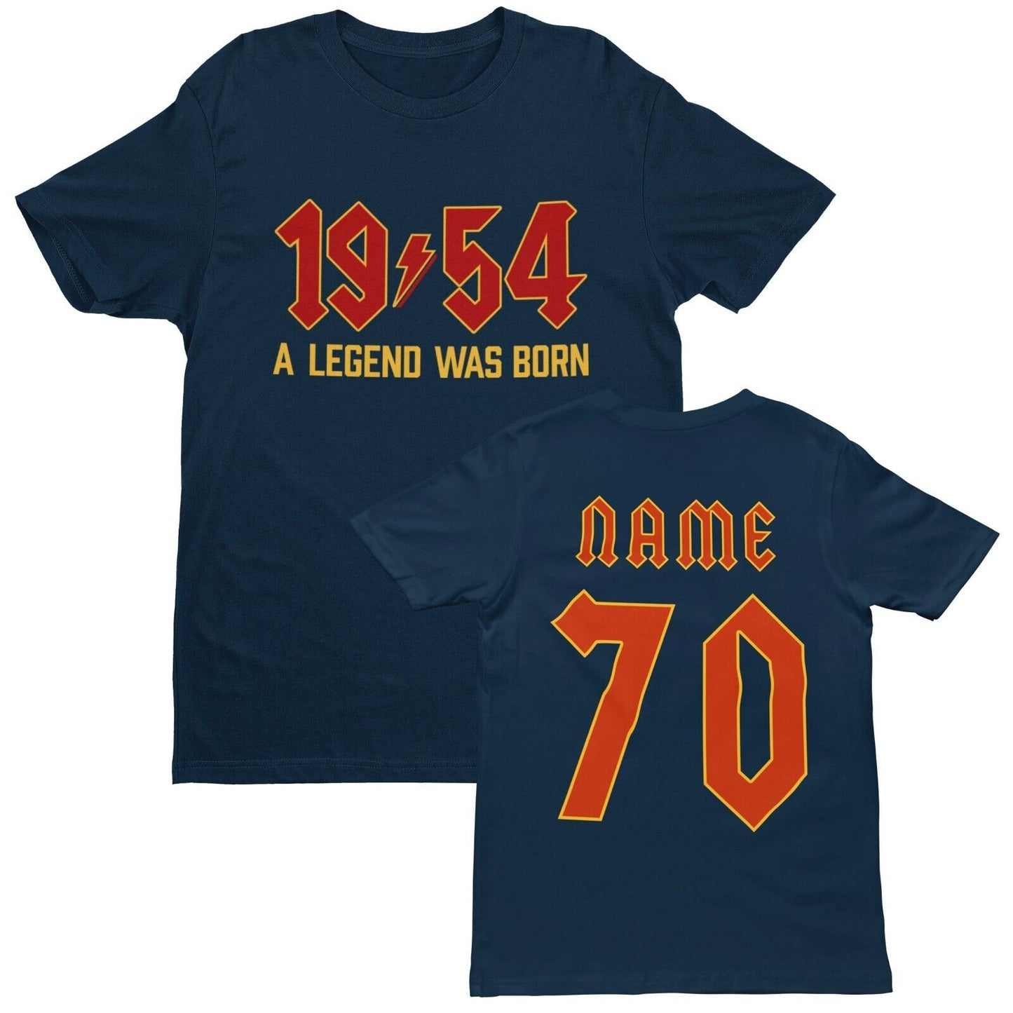 70th T Shirt 1954 A Legend Was Born With Name on Back For 2024 BirthdaGalaxy Tees