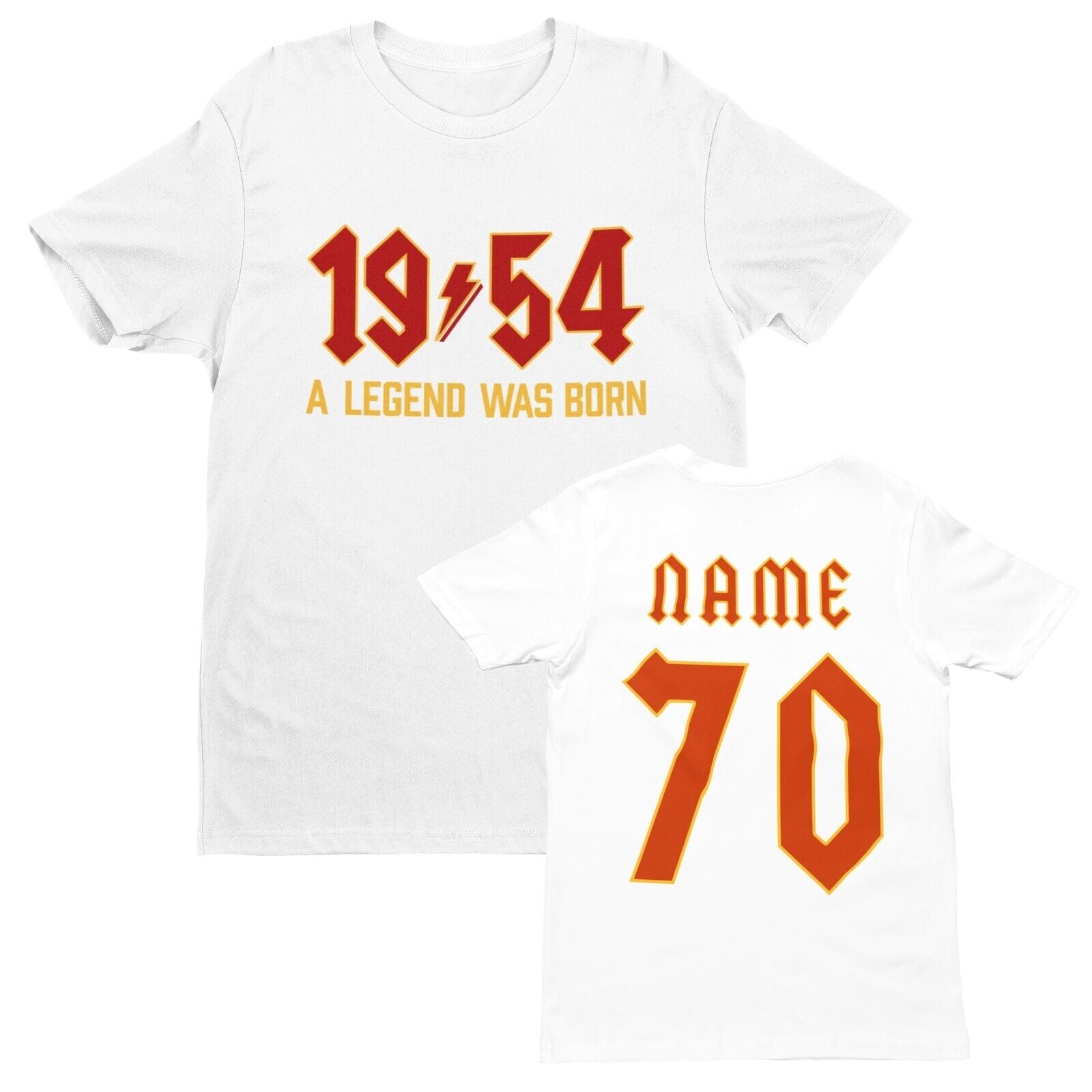 70th T Shirt 1954 A Legend Was Born With Name on Back For 2024 BirthdaGalaxy Tees