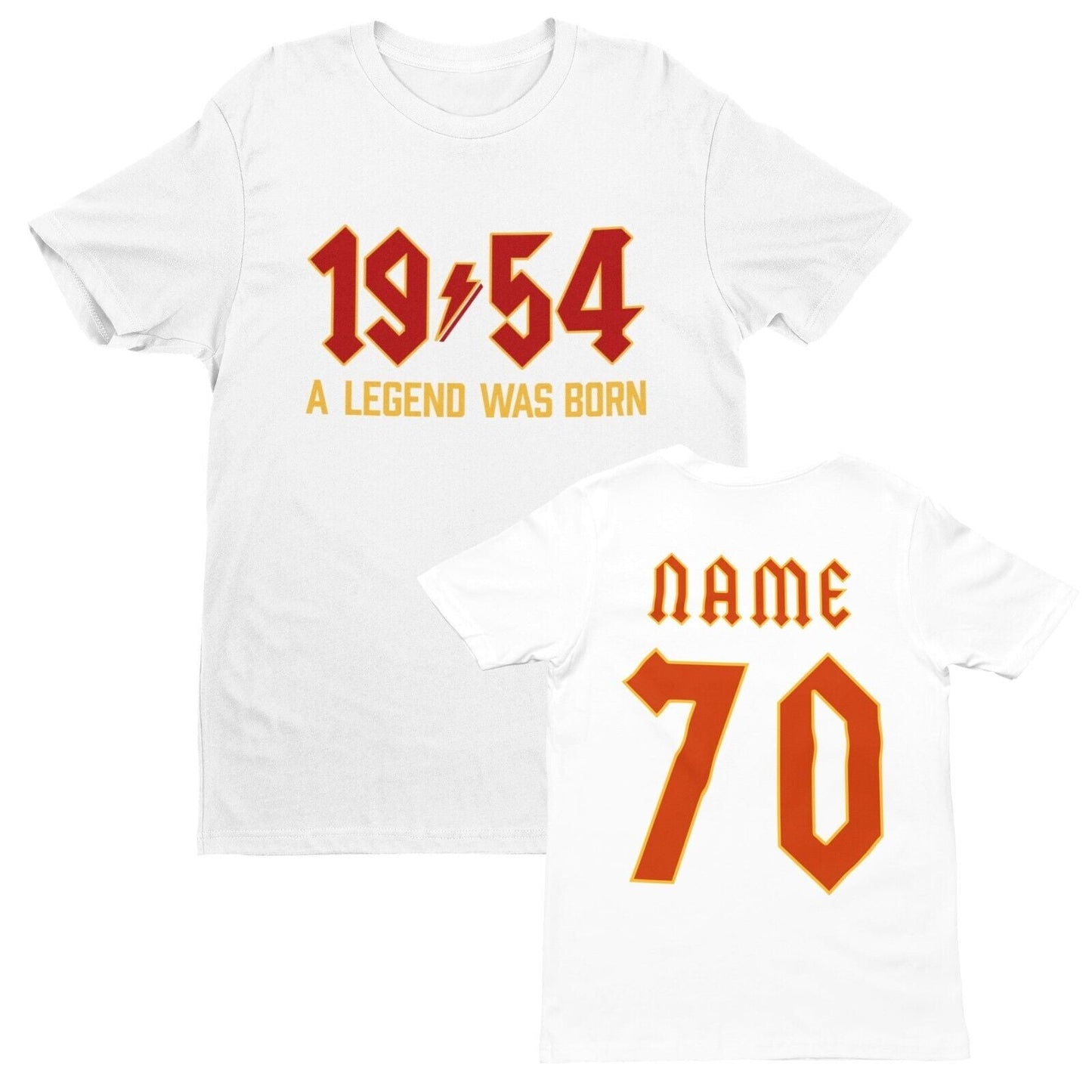 70th T Shirt 1954 A Legend Was Born With Name on Back For 2024 BirthdaGalaxy Tees