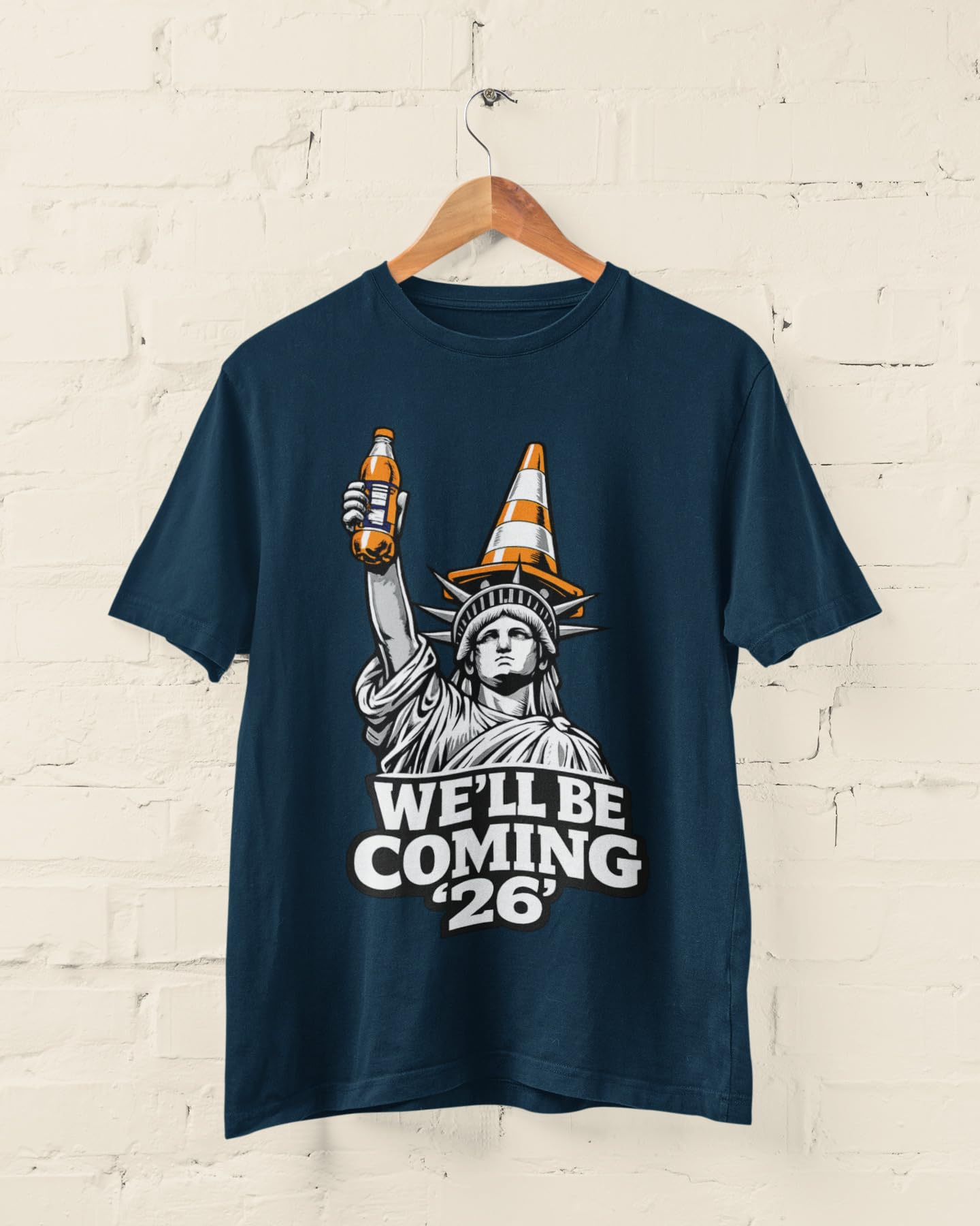 Scotland Fans 2026 Football T-Shirt, We'll Be Coming Graphic T-Shirt, Statue Cone Parody Shirt, Adult Unisex Gift - Galaxy Tees