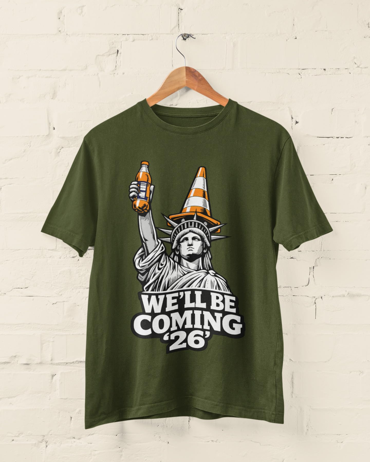 Scotland Fans 2026 Football T-Shirt, We'll Be Coming Graphic T-Shirt, Statue Cone Parody Shirt, Adult Unisex Gift - Galaxy Tees