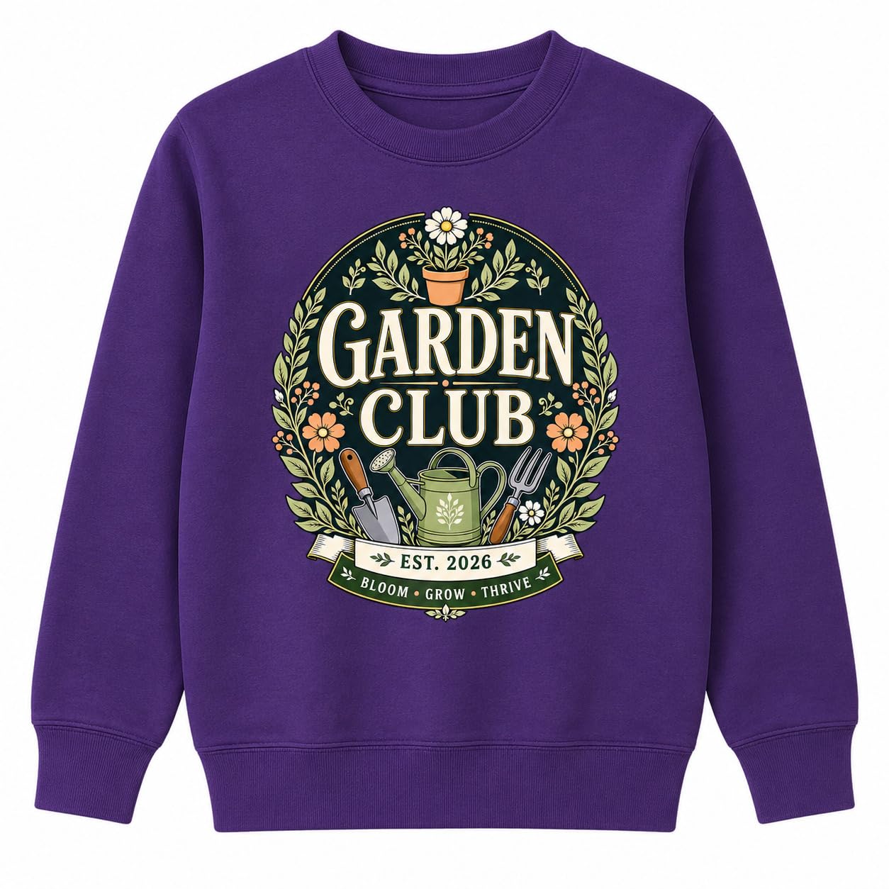 Kids Garden Club Sweatshirt Vintage Gardening Gift Boys Girls Little Gardener Plant Lover Jumper - Galaxy Tees