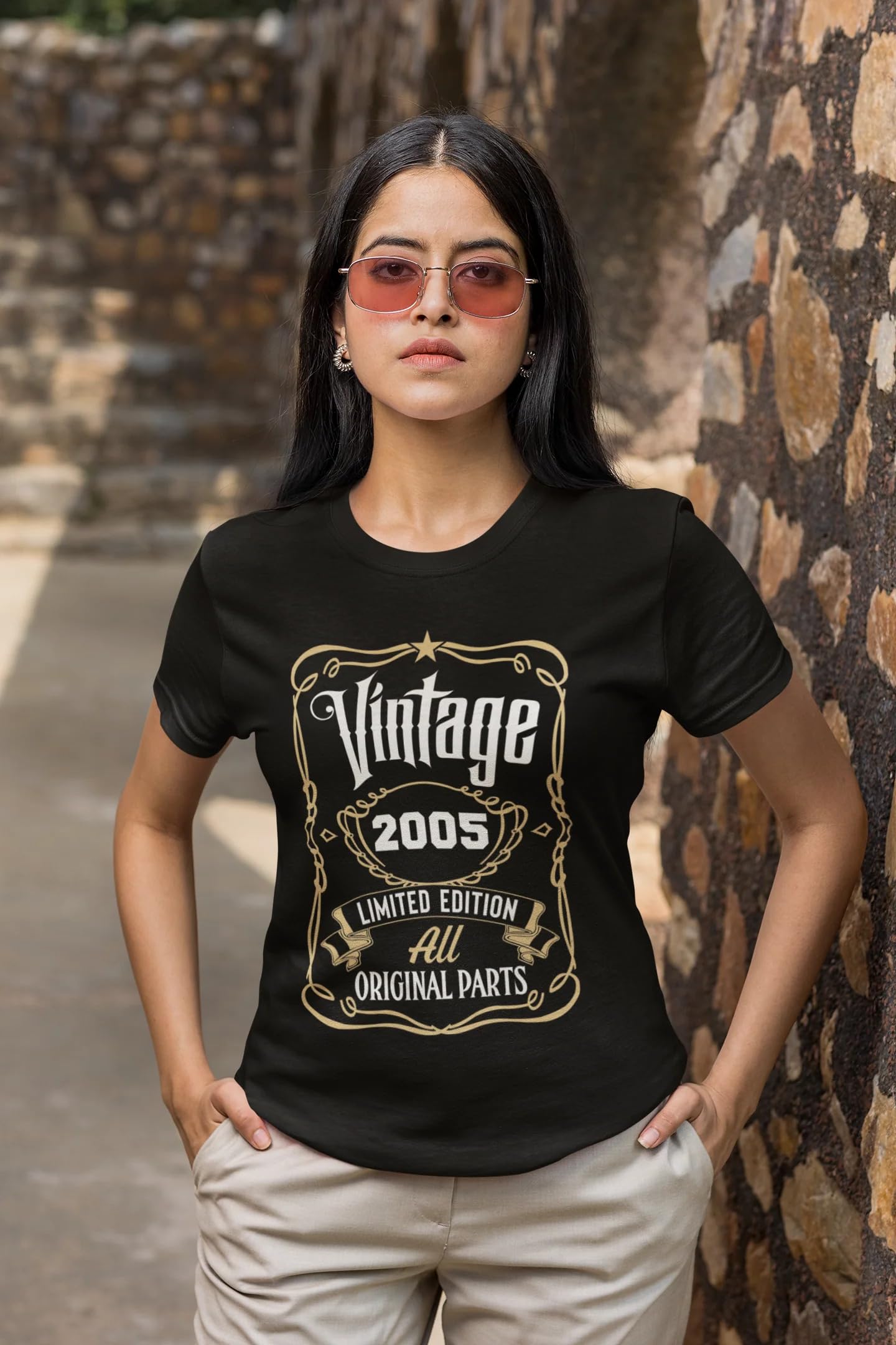 Galaxy Tees Personalised Any Year Whiskey Label Birthday T-Shirt - Galaxy Tees