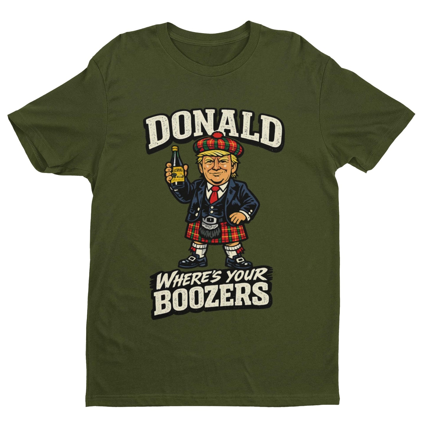 Galaxy Tees Donald Where's Your Boozers T-Shirt Scottish Parody Tee - Galaxy Tees