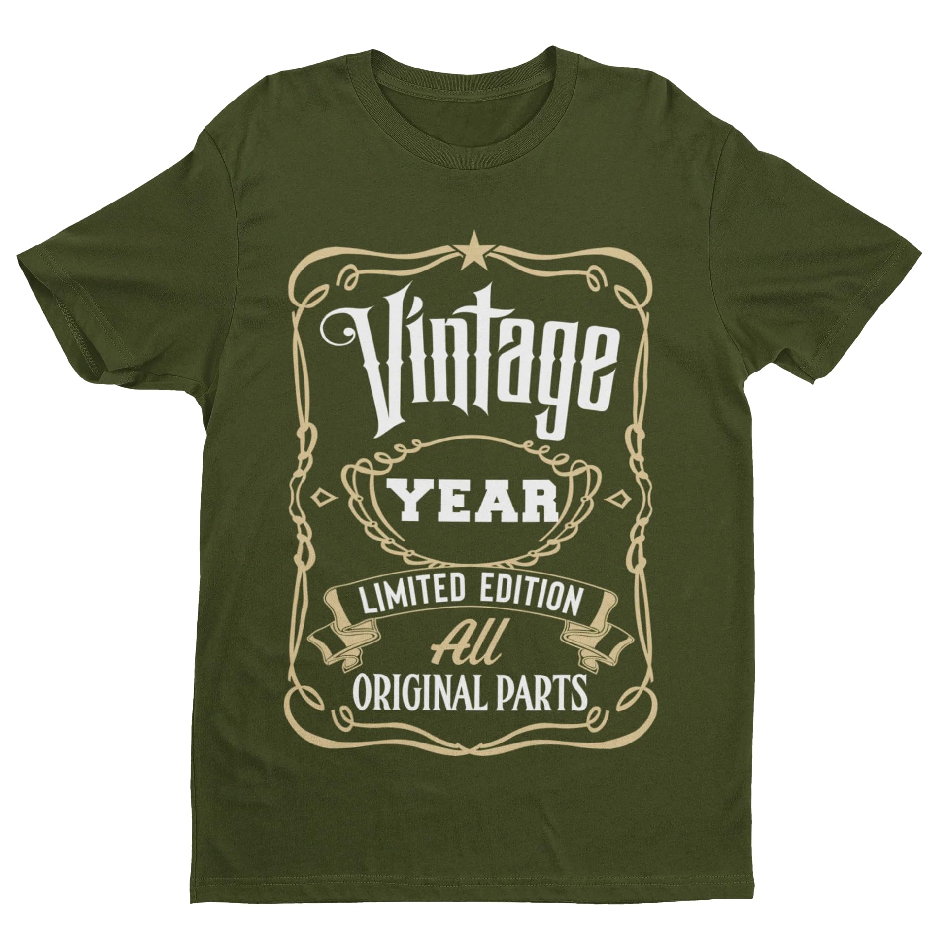 Galaxy Tees Personalised Any Year Whiskey Label Birthday T-Shirt - Galaxy Tees
