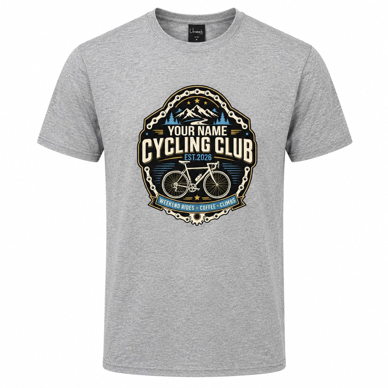 Personalised Cycling Club T-Shirt, Custom Name & Year Bicycle Rider T-Shirt, Cycling Gift for Men, Road Bike Club - Galaxy Tees