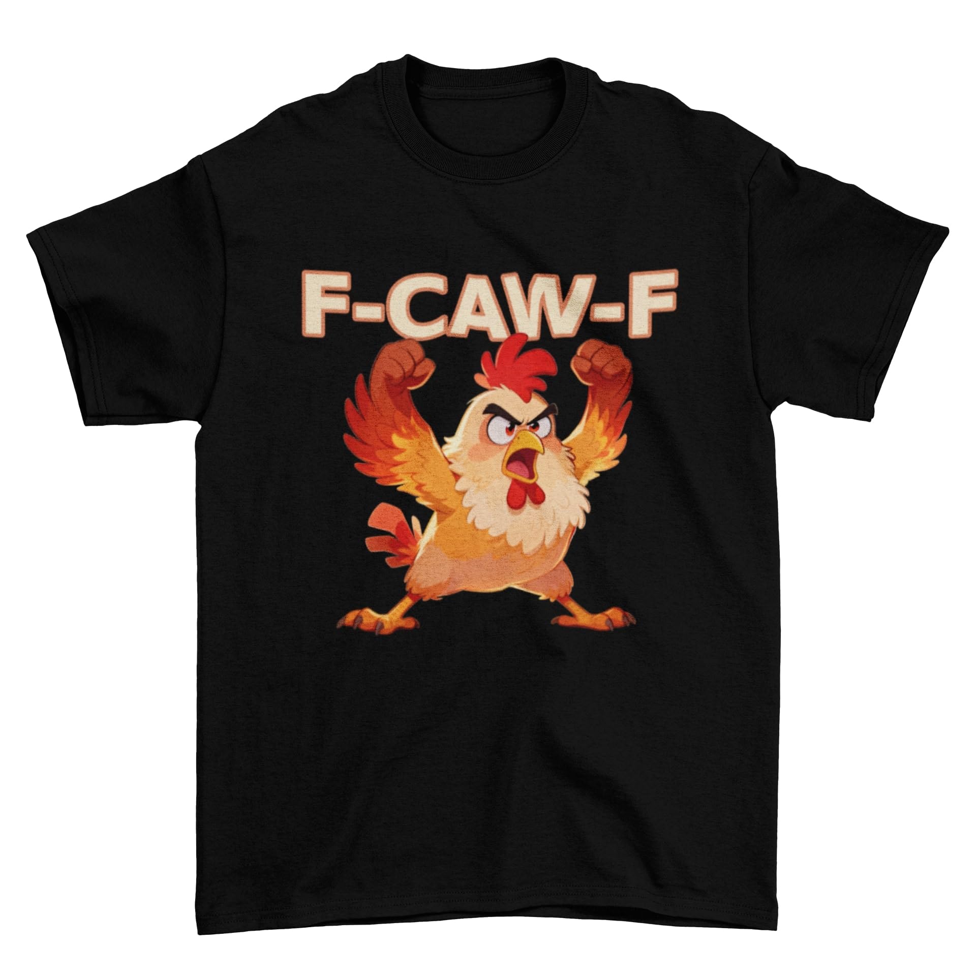 Galaxy Tees F-CAW-F Angry Chicken T-Shirt Funny Farmyard Slogan Tee - Galaxy Tees