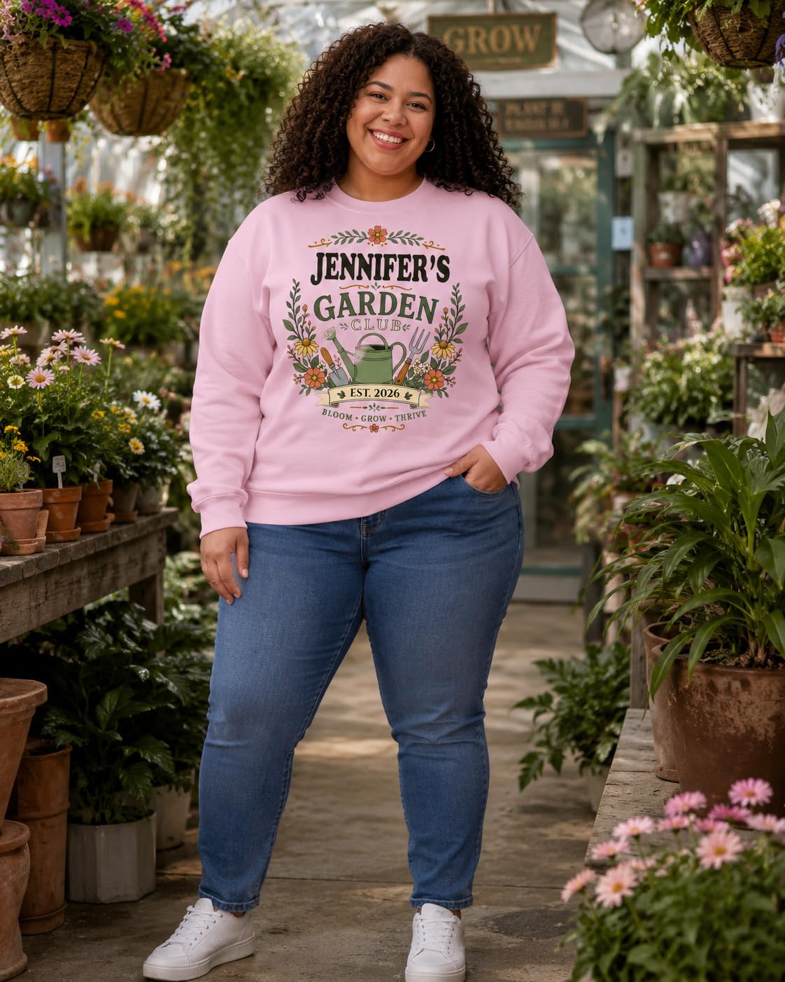 Personalised Garden Club Sweatshirt Custom Name Year Gardening Gift Adult Unisex Gardener Plant Lover Jumper - Galaxy Tees