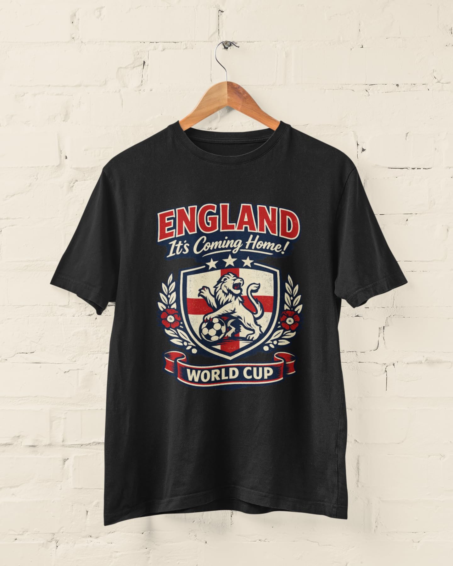 Personalised England World Cup T-Shirt, Custom Name & Number Back Print, Adult Unisex Football Fan Shirt, White Black Gift - Galaxy Tees