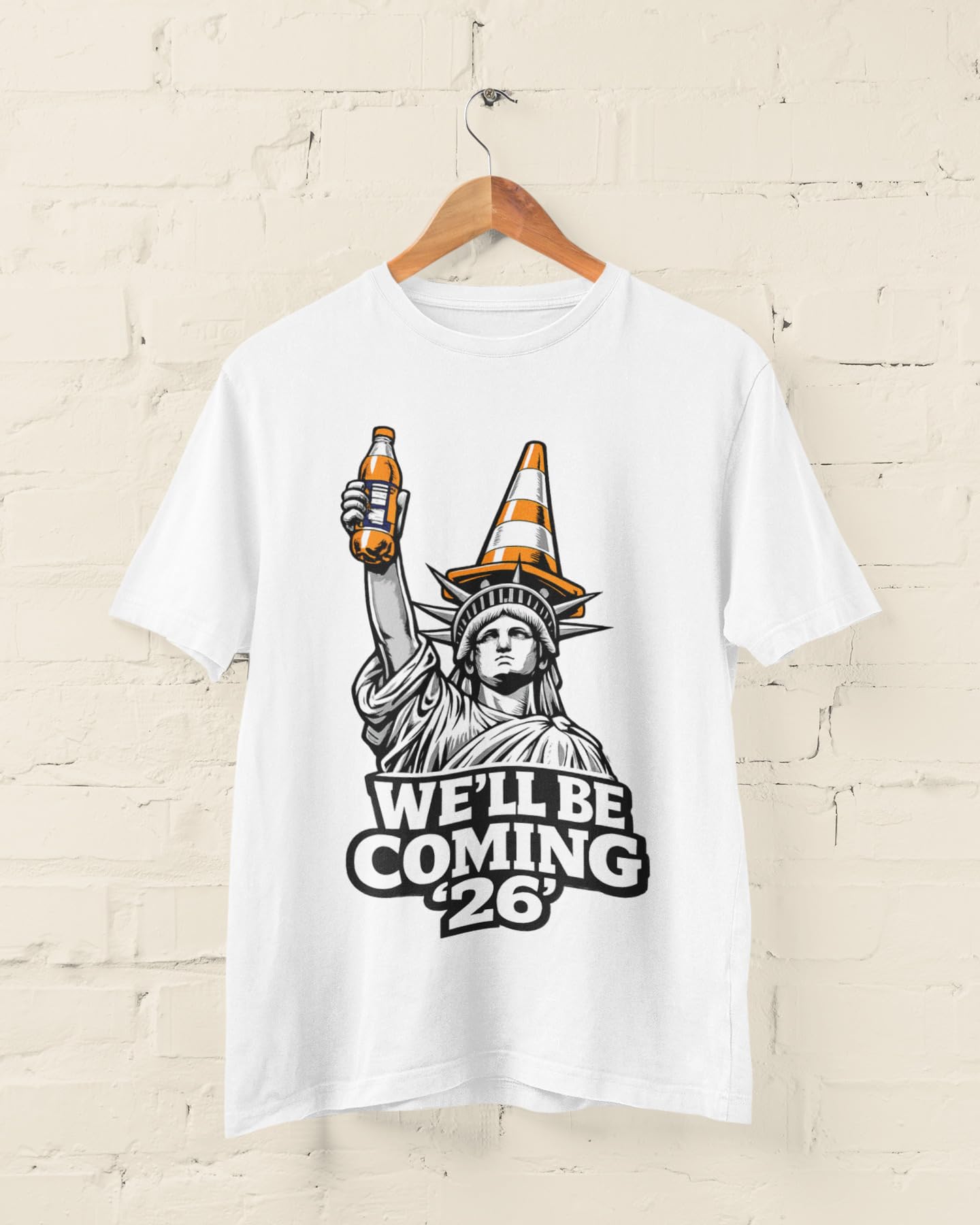 Scotland Fans 2026 Football T-Shirt, We'll Be Coming Graphic T-Shirt, Statue Cone Parody Shirt, Adult Unisex Gift - Galaxy Tees