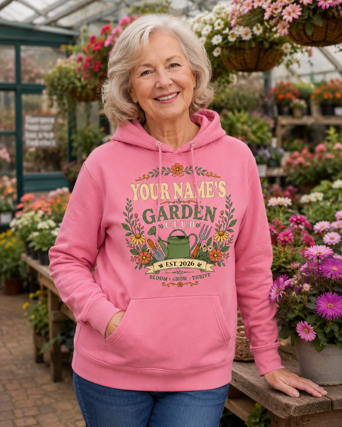 Personalised Garden Club Hoodie Custom Name Year Gardening Gift Adult Unisex Gardener Plant Lover Sweatshirt - Galaxy Tees