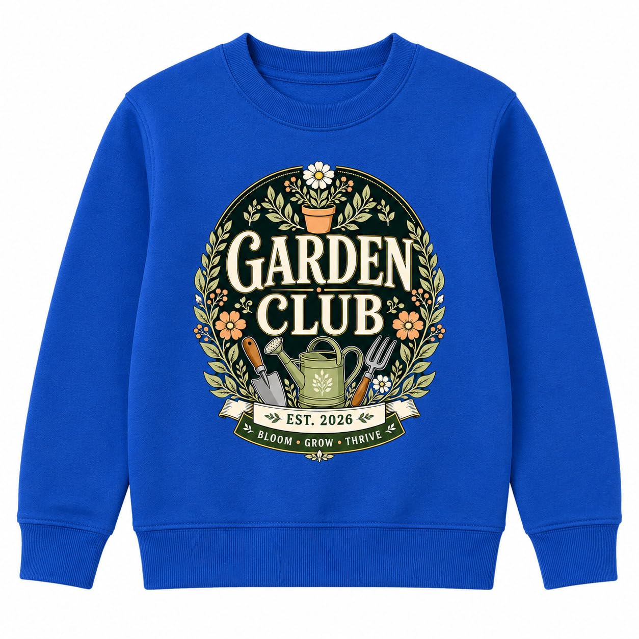 Kids Garden Club Sweatshirt Vintage Gardening Gift Boys Girls Little Gardener Plant Lover Jumper - Galaxy Tees