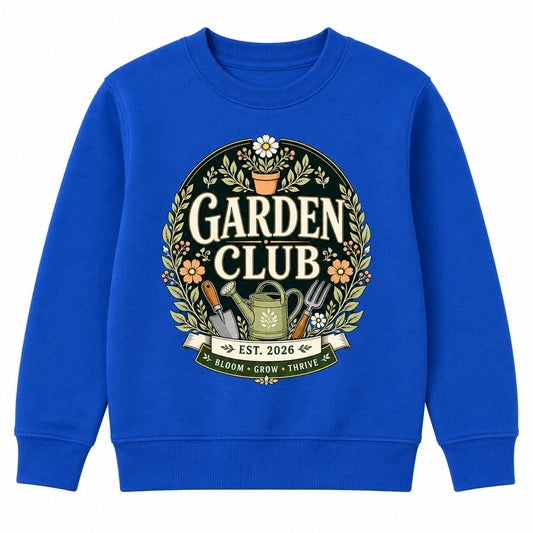 Kids Garden Club Sweatshirt Vintage Gardening Gift Boys Girls Little Gardener Plant Lover Jumper - Galaxy Tees