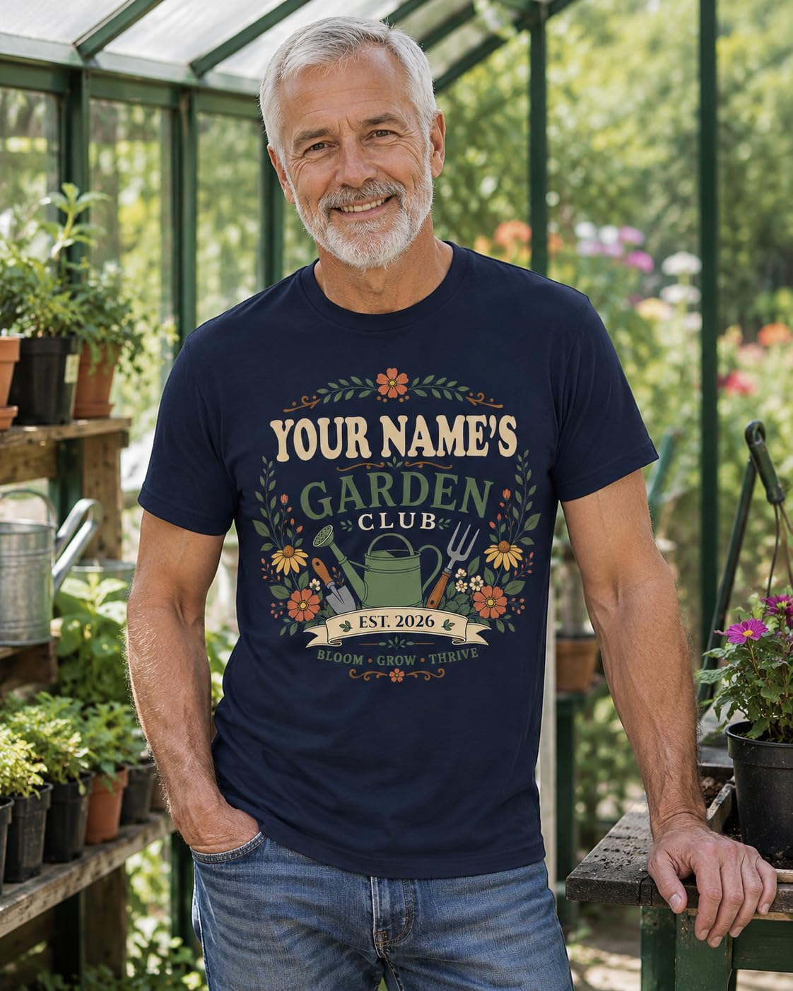 Personalised Garden Club T-Shirt Men’s Gardening Gift Custom Name Year Gardener Plant Lover T-Shirt - Galaxy Tees