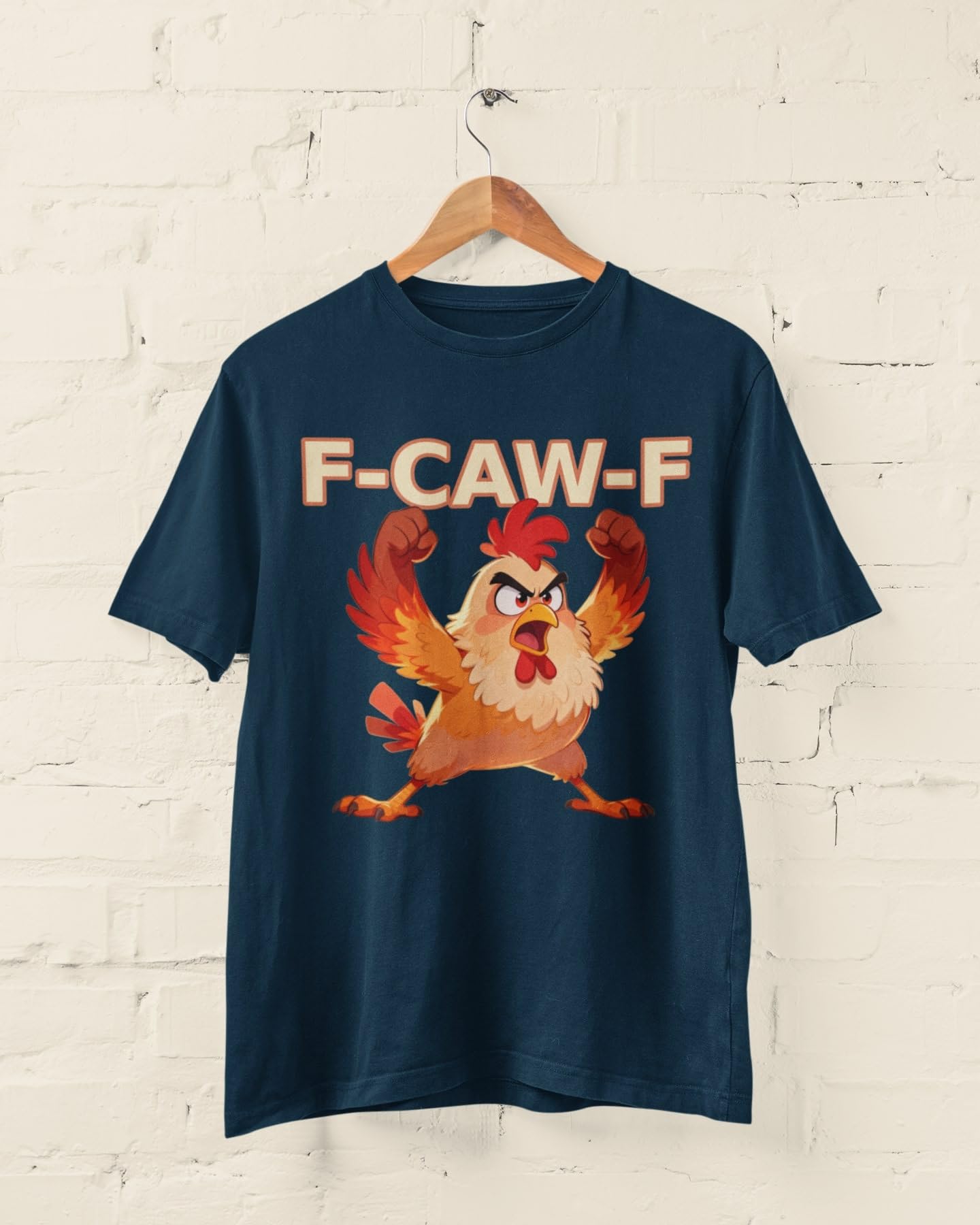 Galaxy Tees F-CAW-F Angry Chicken T-Shirt Funny Farmyard Slogan Tee - Galaxy Tees