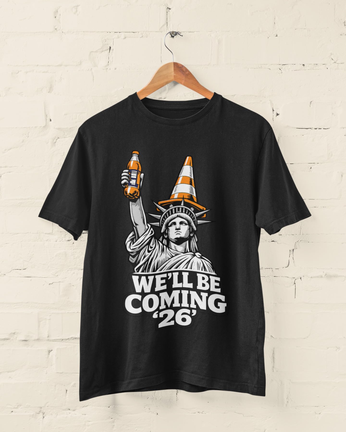Scotland Fans 2026 Football T-Shirt, We'll Be Coming Graphic T-Shirt, Statue Cone Parody Shirt, Adult Unisex Gift - Galaxy Tees