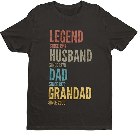 Personalised Legend, Husband and Dad Timeline T-Shirt