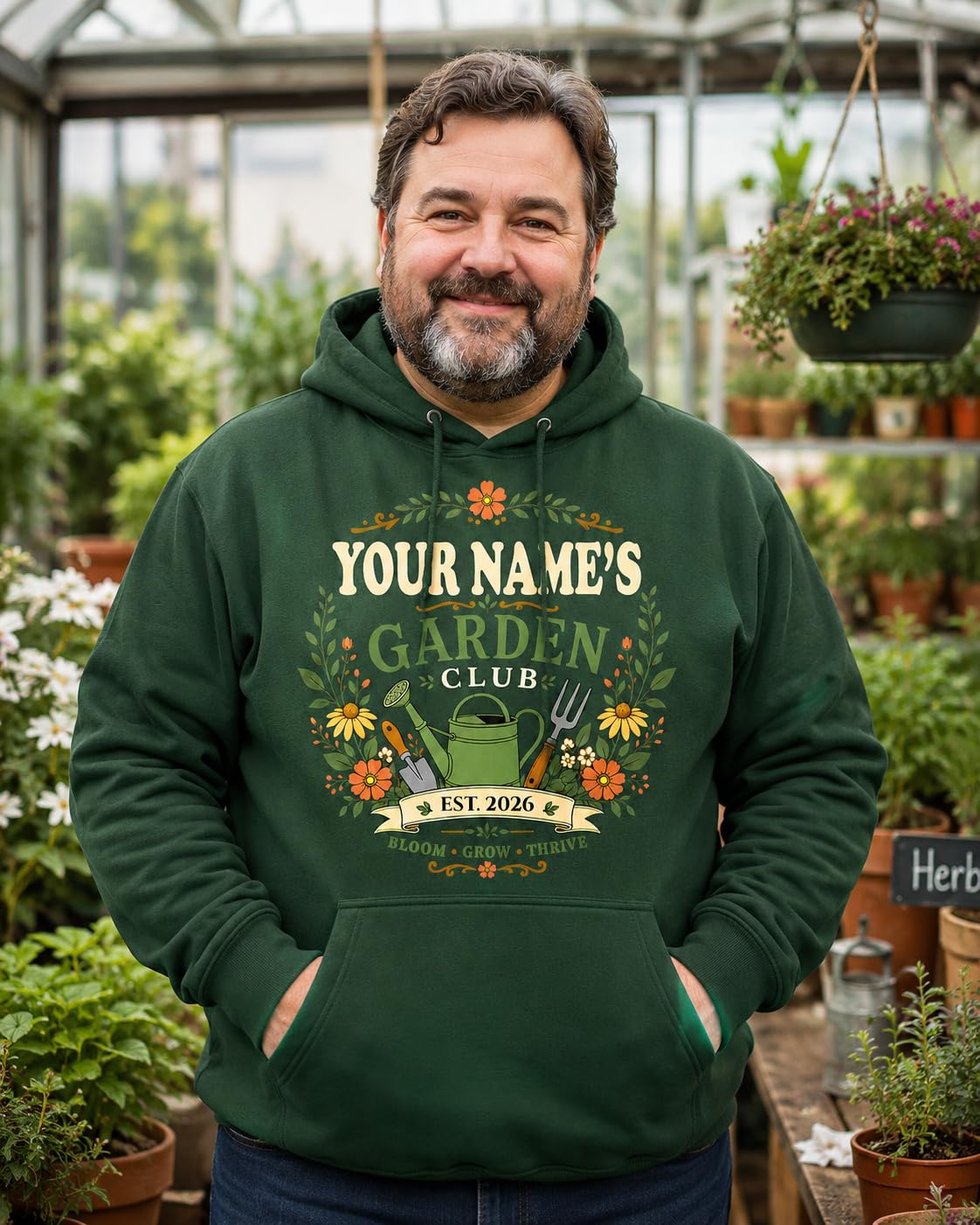 Personalised Garden Club Hoodie Custom Name Year Gardening Gift Adult Unisex Gardener Plant Lover Sweatshirt - Galaxy Tees
