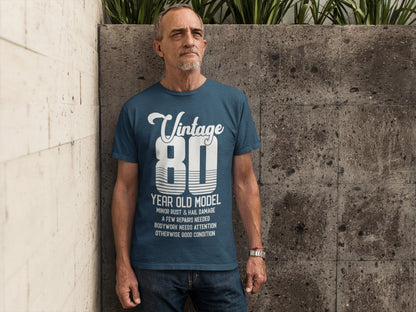 80th Birthday T-Shirt Vintage 80 Year Old Model Funny Gift Eighty T-Shirt