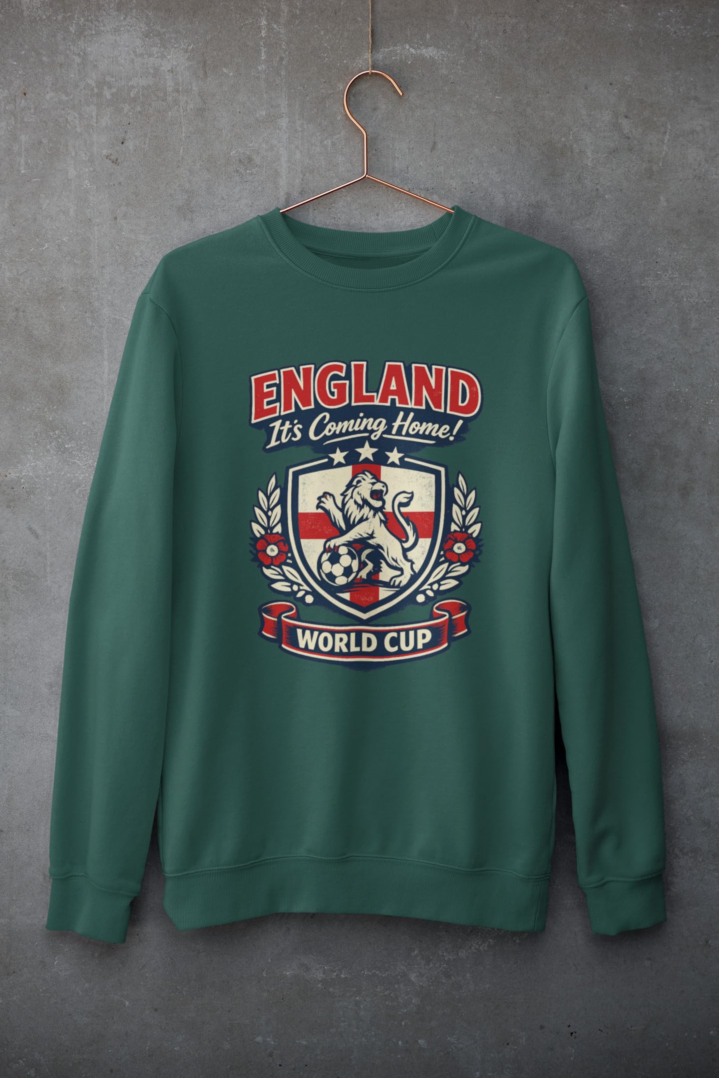 Personalised England World Cup Sweatshirt Custom Name Number Back Print Adult Football Fan Jumper Gift - Galaxy Tees