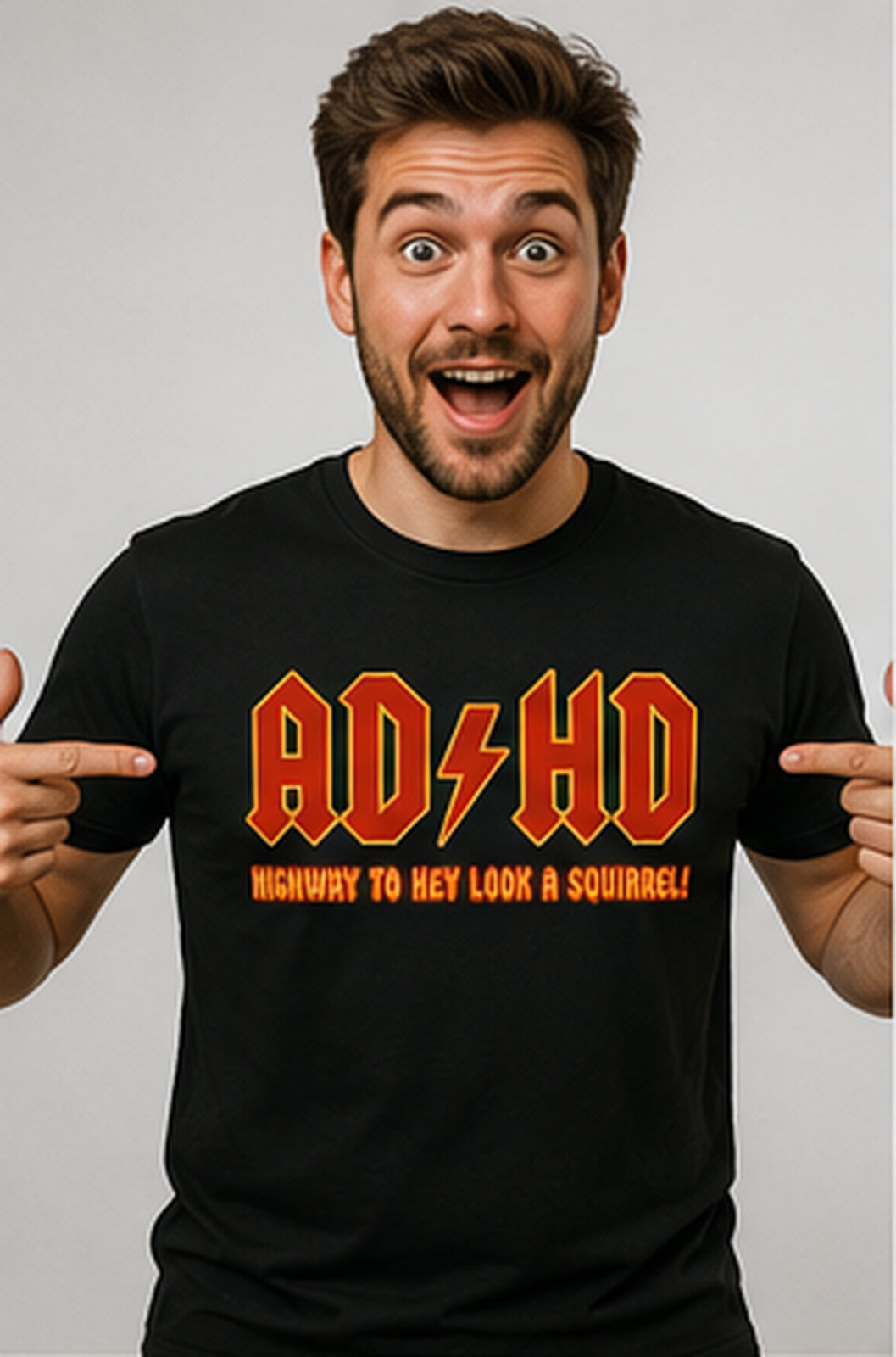 ADHD Highway To Hey Look A Squirrel Funny AD HD T - Shirt Mental Health T - Shirt Novelty T - Shirt